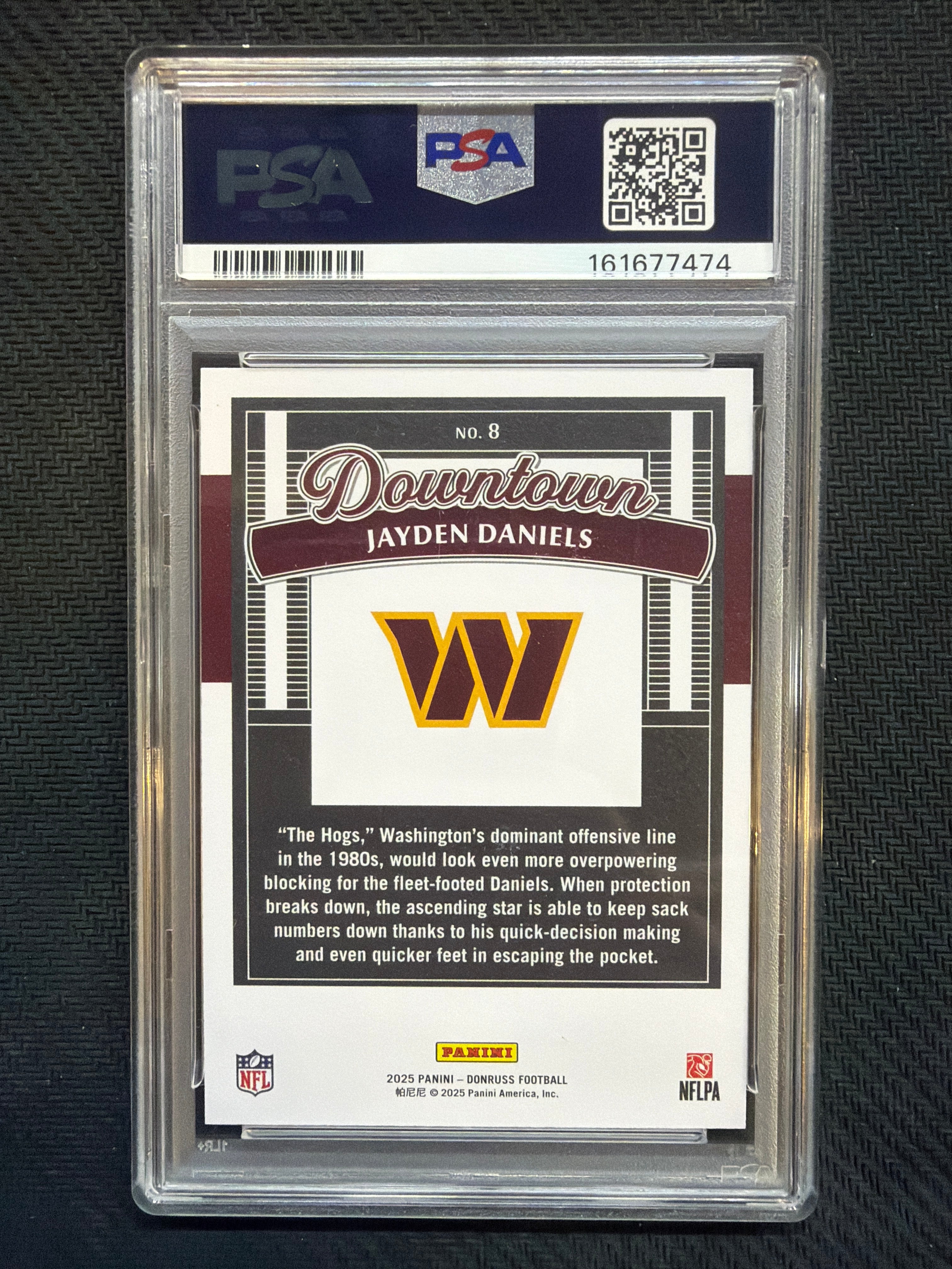 2025 Donruss Jayden Daniels Downtown! Horizontal PSA 10 474