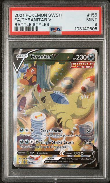 2021 Pokemon Battle Styles Tyranitar V 155 PSA 9