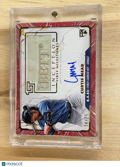 2024 Topps Inception Curtis Mead First Career Hit Patch Auto /25