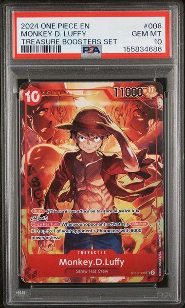 2024 One Piece Treasure Boosters Set Monkey D Luffy 006 PSA 10 686