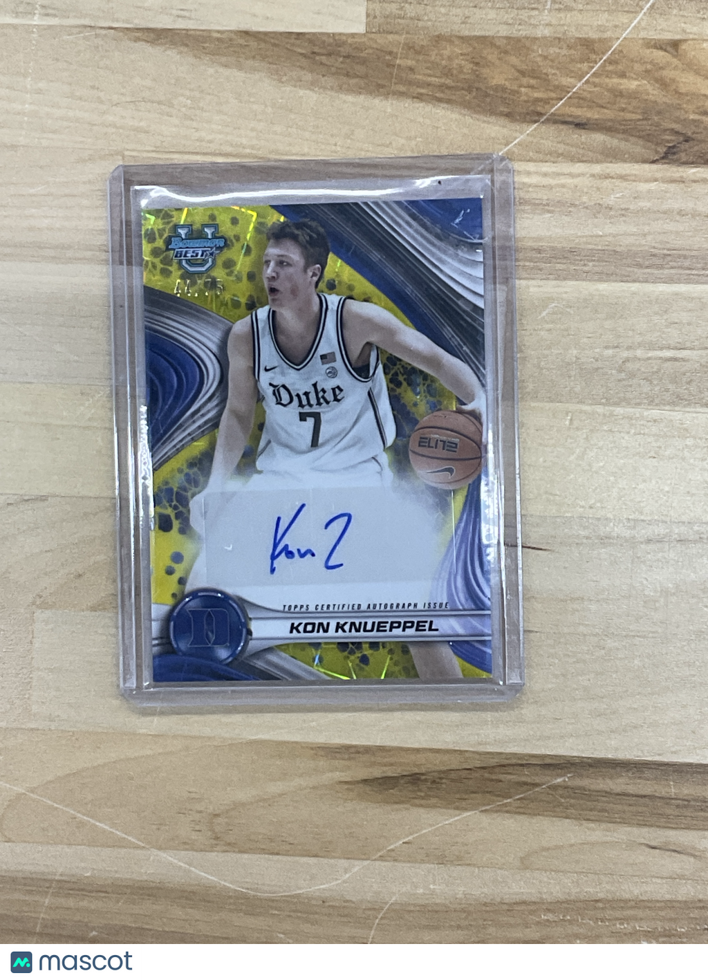 2024/25 Bowman Best Kon Knueppel Yellow Auto /75 Duke