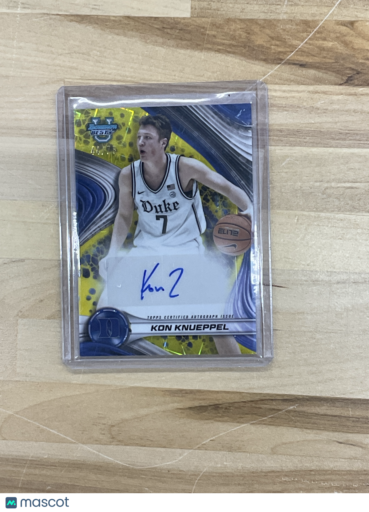 2024/25 Bowman Best Kon Knueppel Yellow Auto /75 Duke