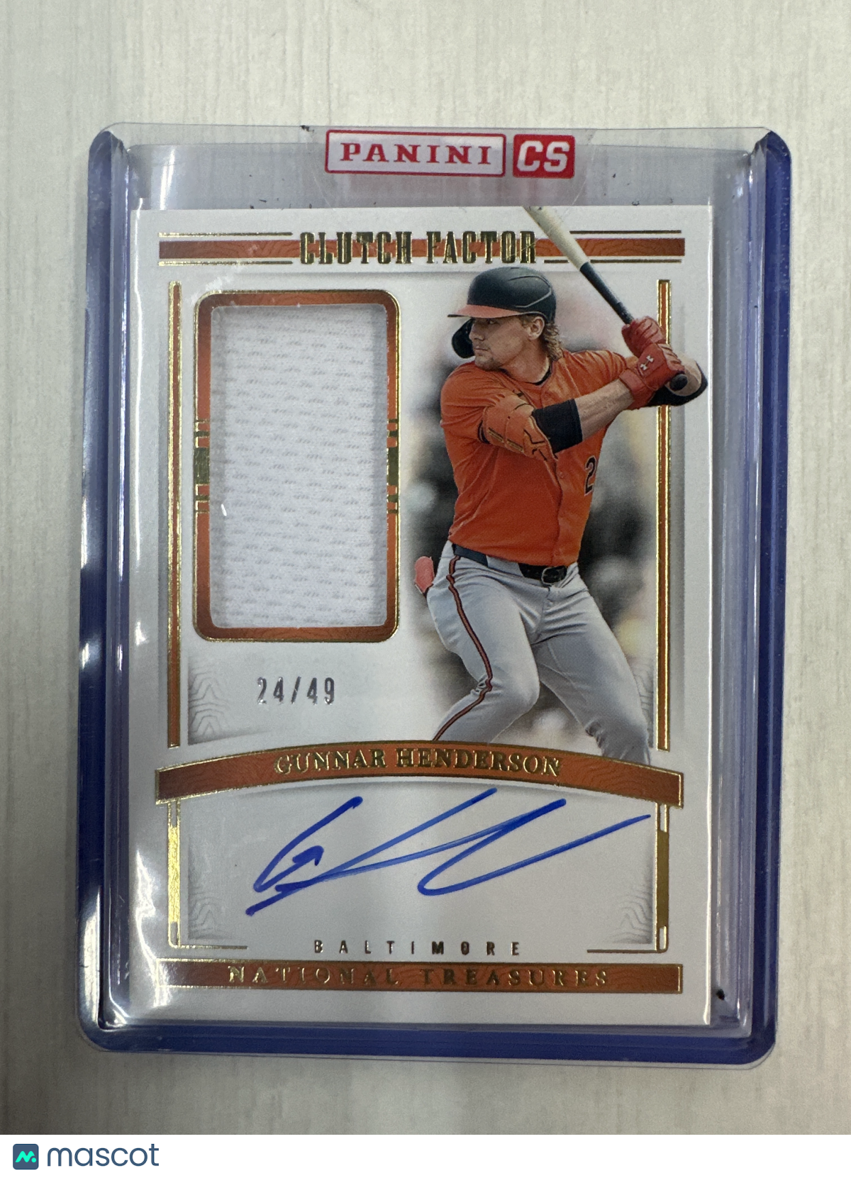 2024 National Treasures Gunnar Henderson Patch Auto Clutch Factor /49