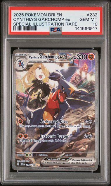 2025 Pokemon Destined Rivals Cynthia's Garchomp ex 232 PSA 10