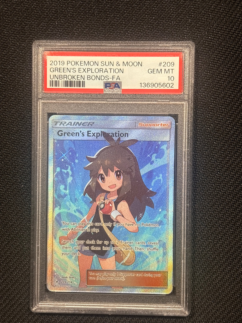 2019 Pokemon Sun & Moon Green's Exploration 209 PSA 10