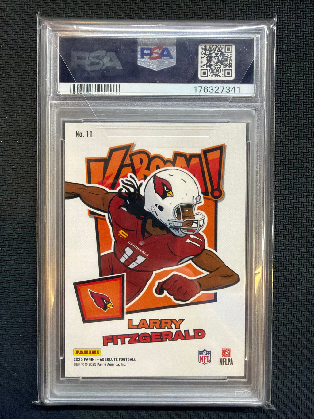 2025 Absolute Larry Fitzgerald Kaboom! Horizontal Purple #11 PSA 10 Cardinals