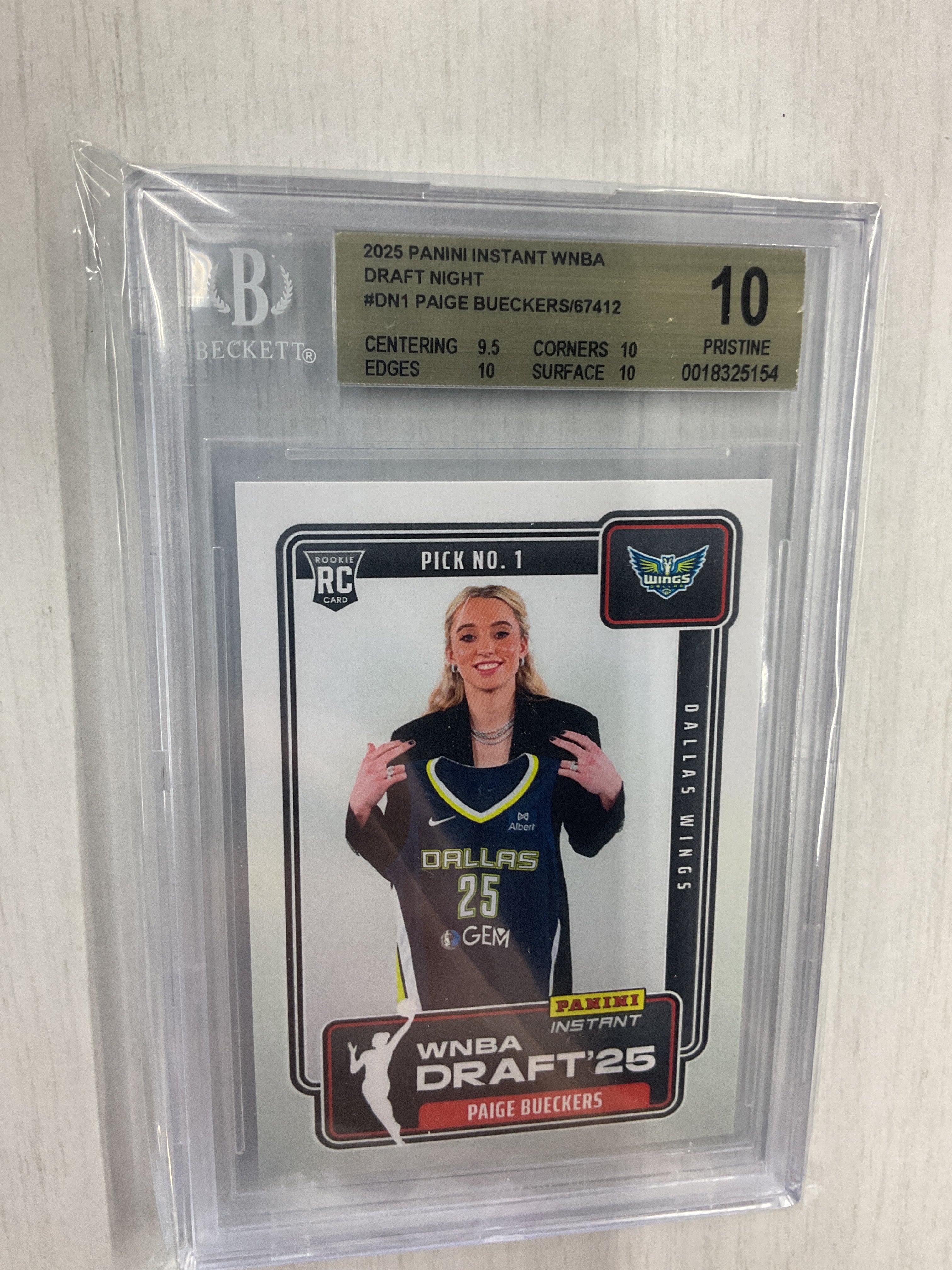 2025 Panini Instant Paige Bueckers /67412 Rookie BGS 10
