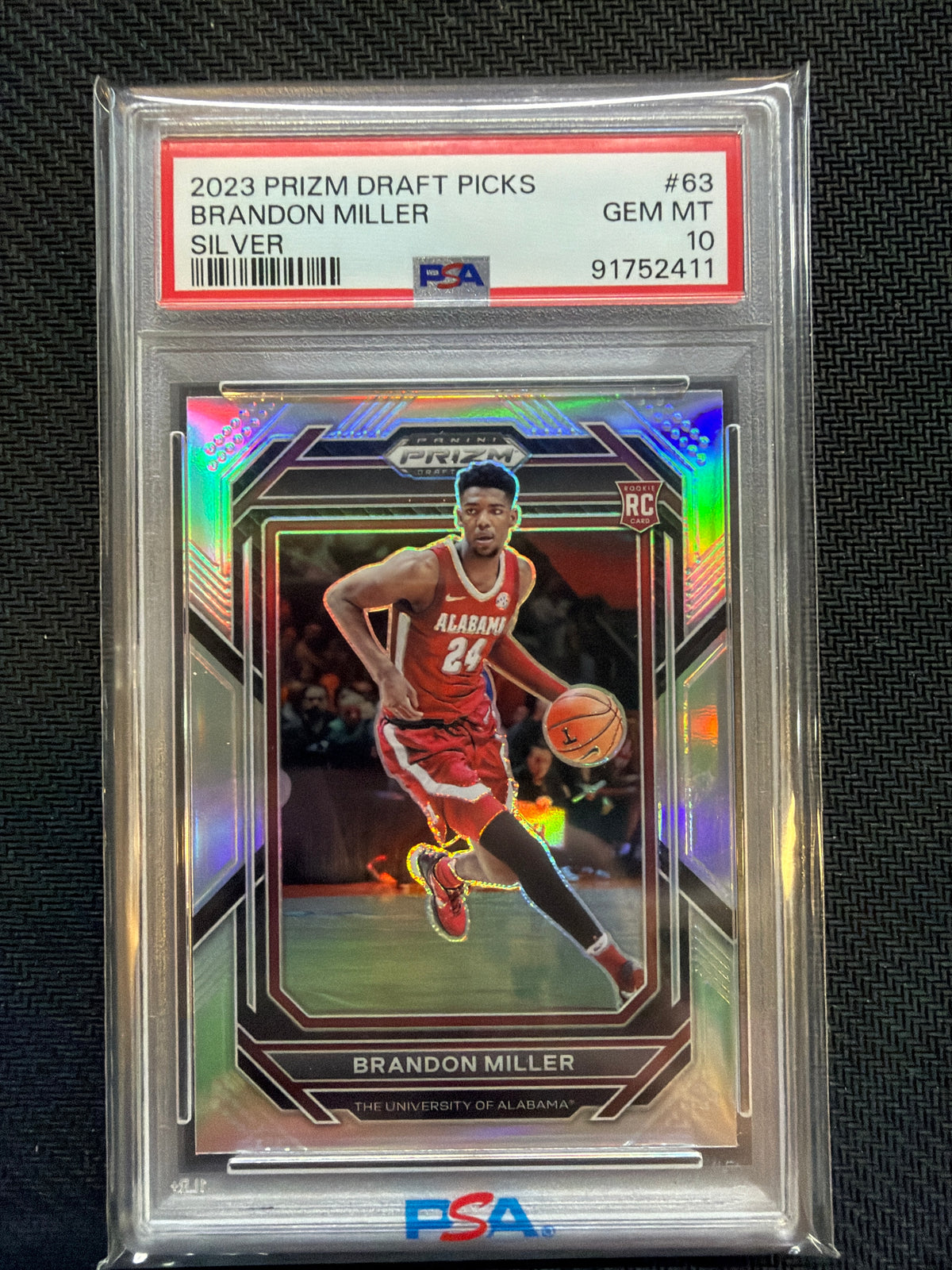 2023 Prizm Draft Picks Brandon Miller Rookie Silver PSA 10 Alabama