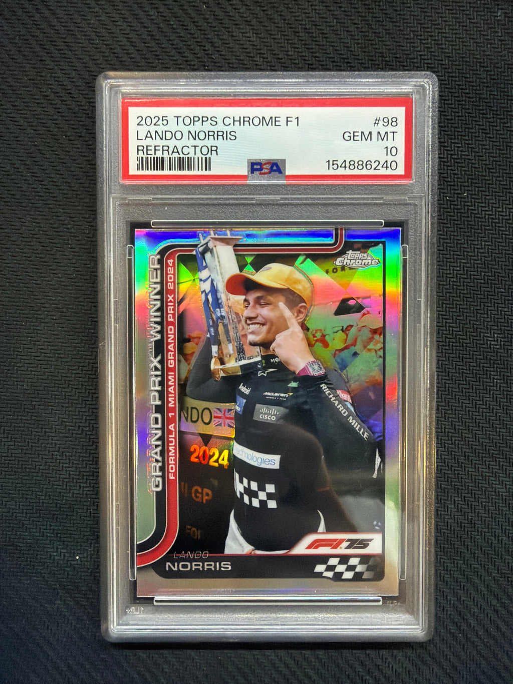 2025 Topps Chrome F1 Lando Norris Refractor PSA 10