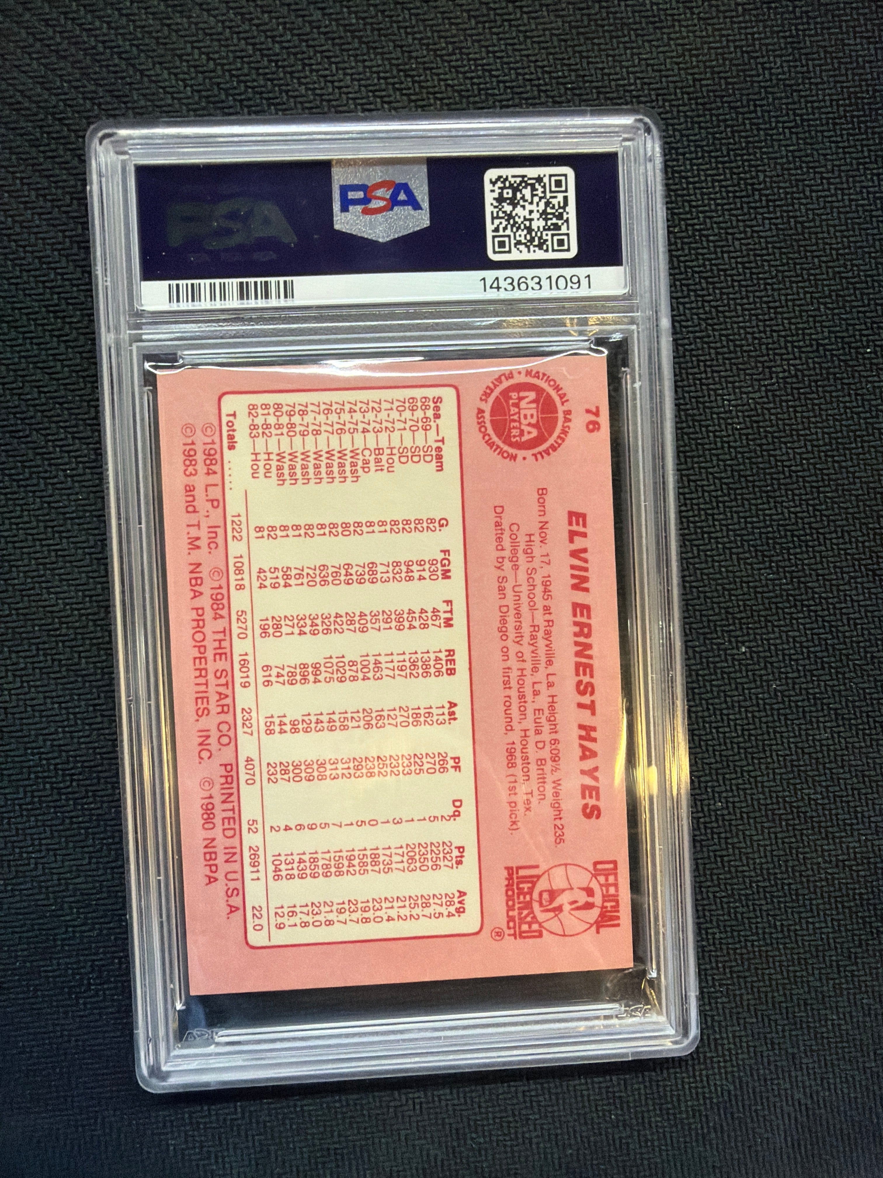 1983-84 Star Elvin Hayes #76 PSA 9 Rockets
