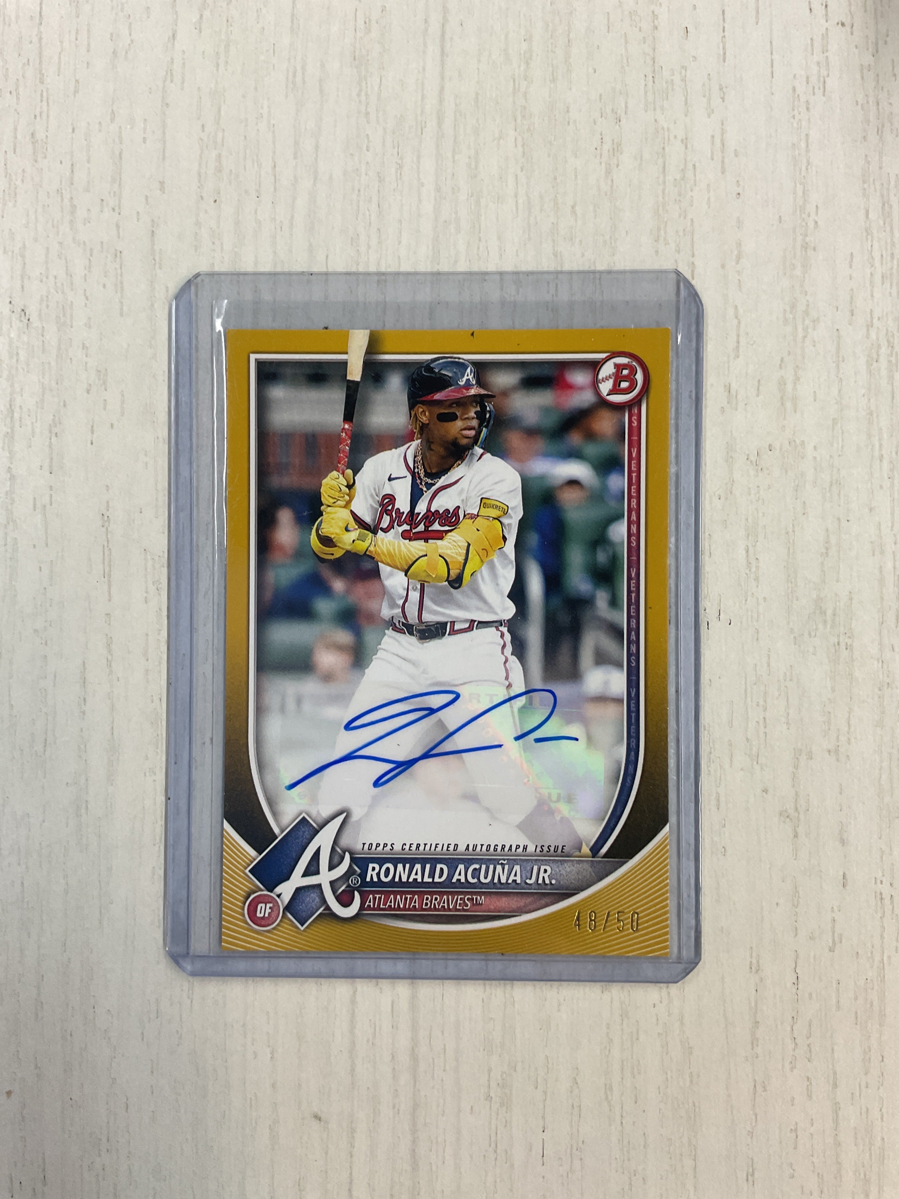 2025 Bowman Ronald Acuna Jr. Gold Auto /50