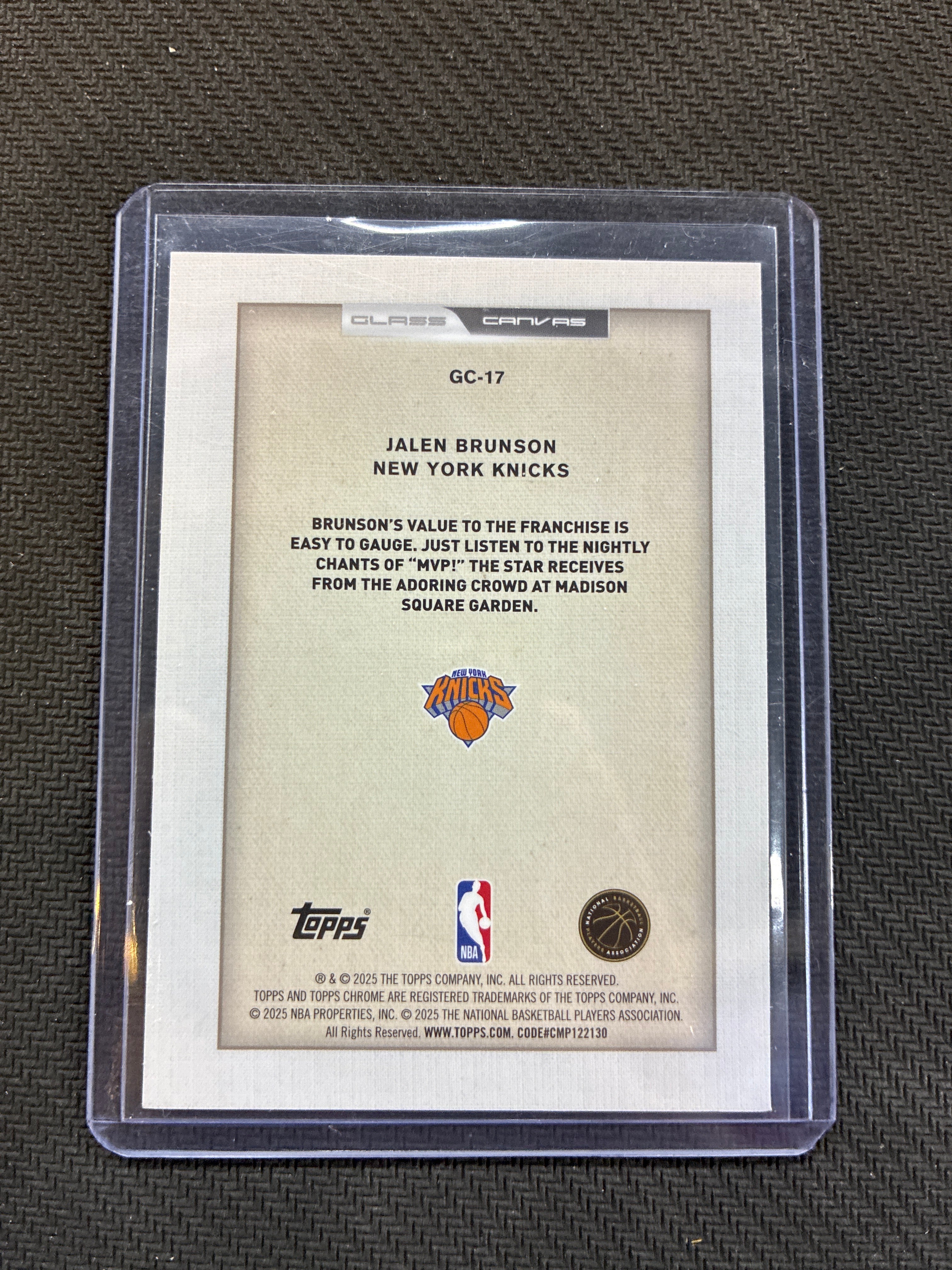 2025 Topps Chrome NBA Jalen Brunson Glass Canvas Case Hit Knicks