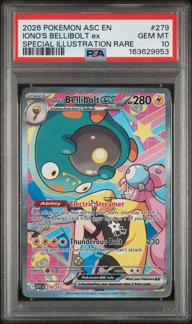 2026 Pokemon Ascended Heroes Iono's Bellibolt ex 279 PSA 10