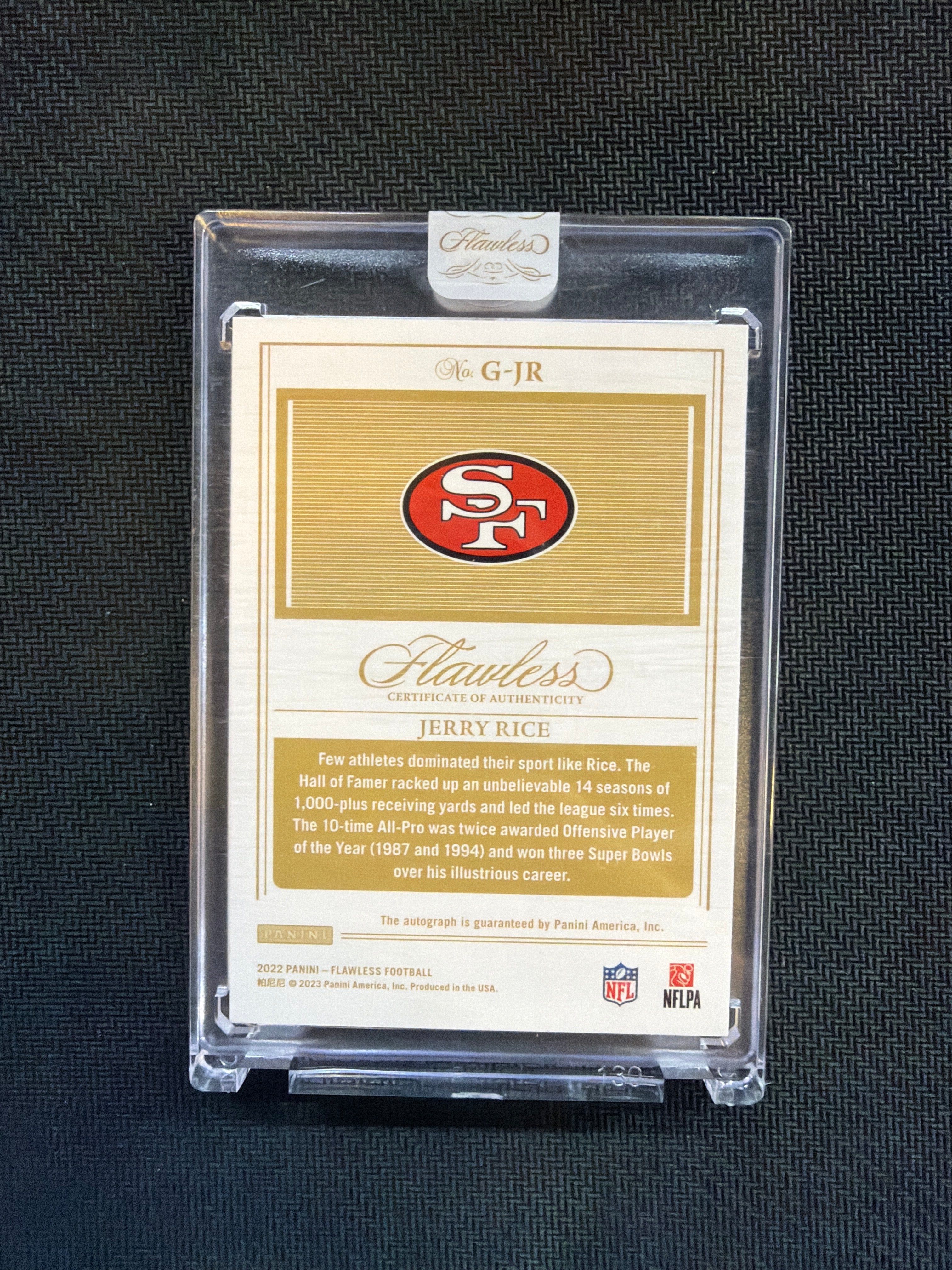 2024 Panini Flawless Jerry Rice Auto Greats /25 49ers