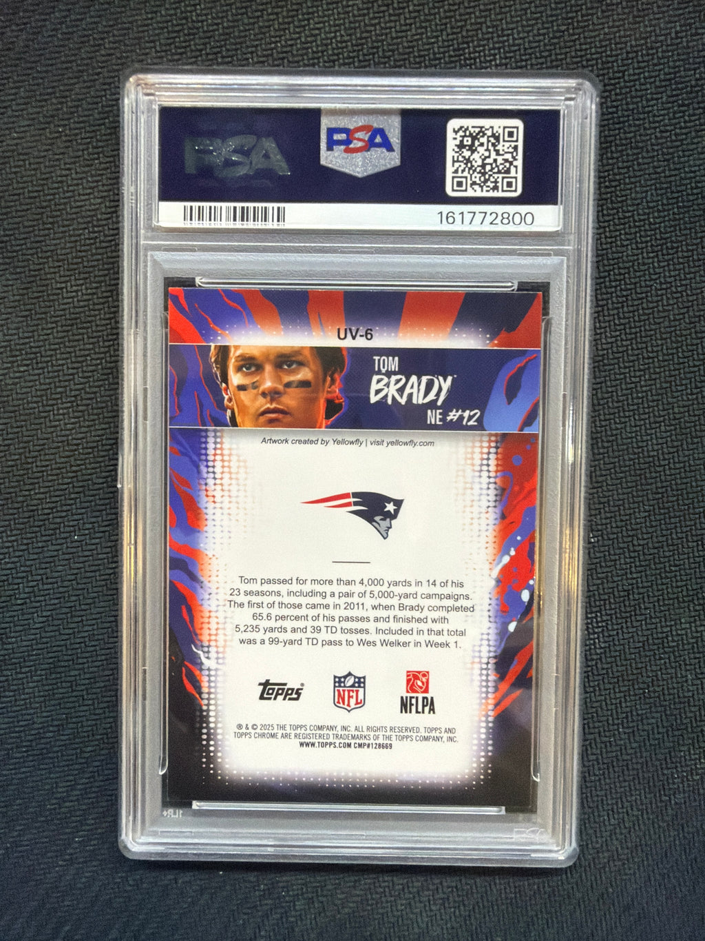2025 Topps Chrome Tom Brady Ultra Violet PSA 8