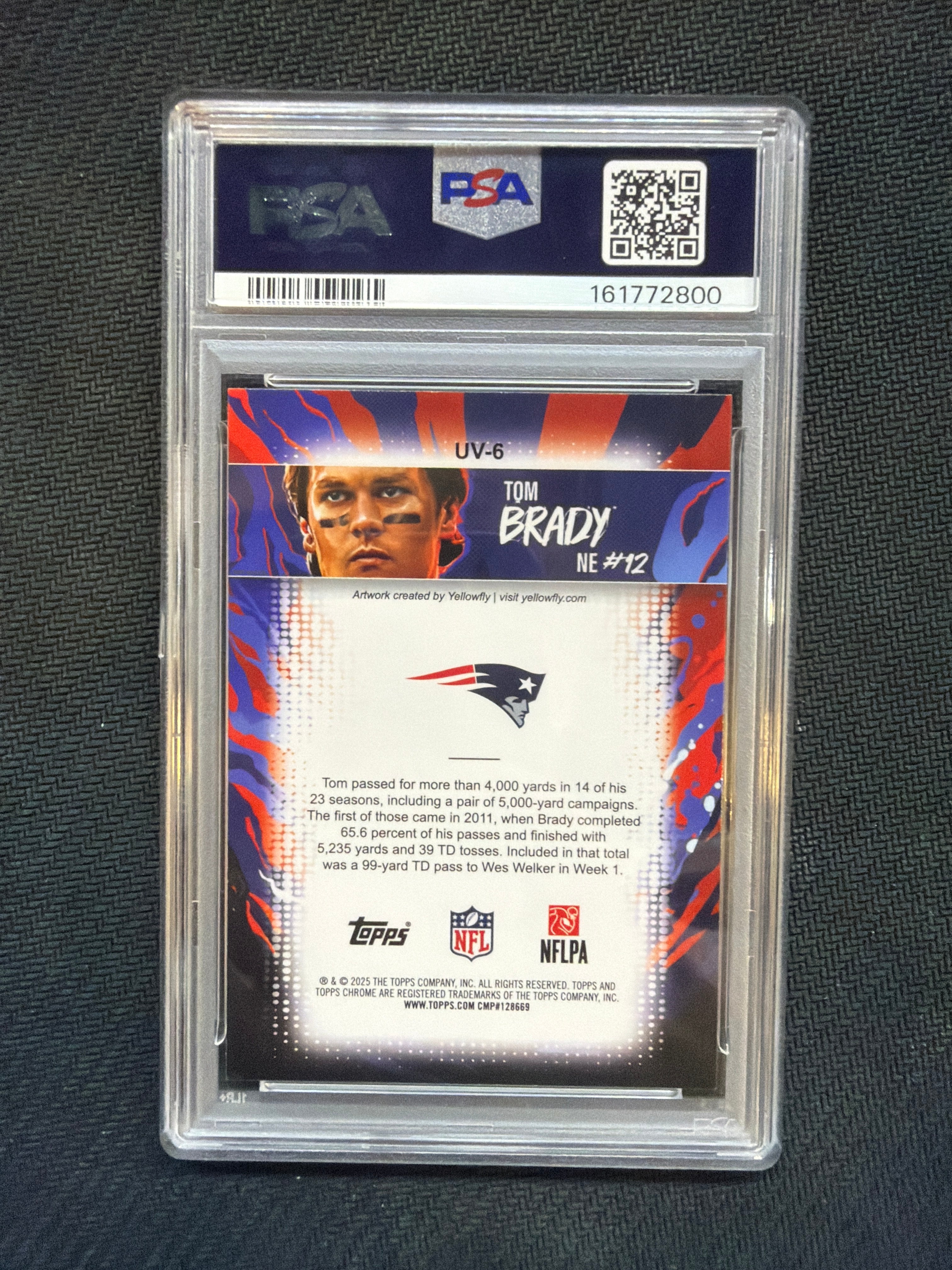 2025 Topps Chrome Tom Brady Ultra Violet PSA 8