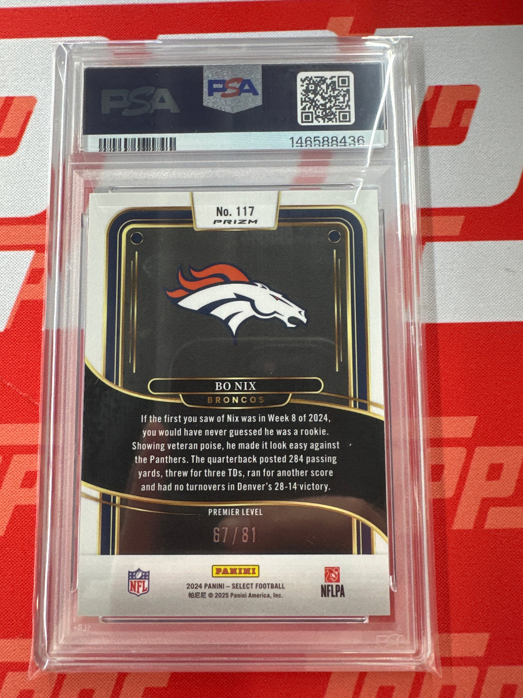 2024 Panini Select Bo Nix Dragon Scale Rookie /81 PSA 8