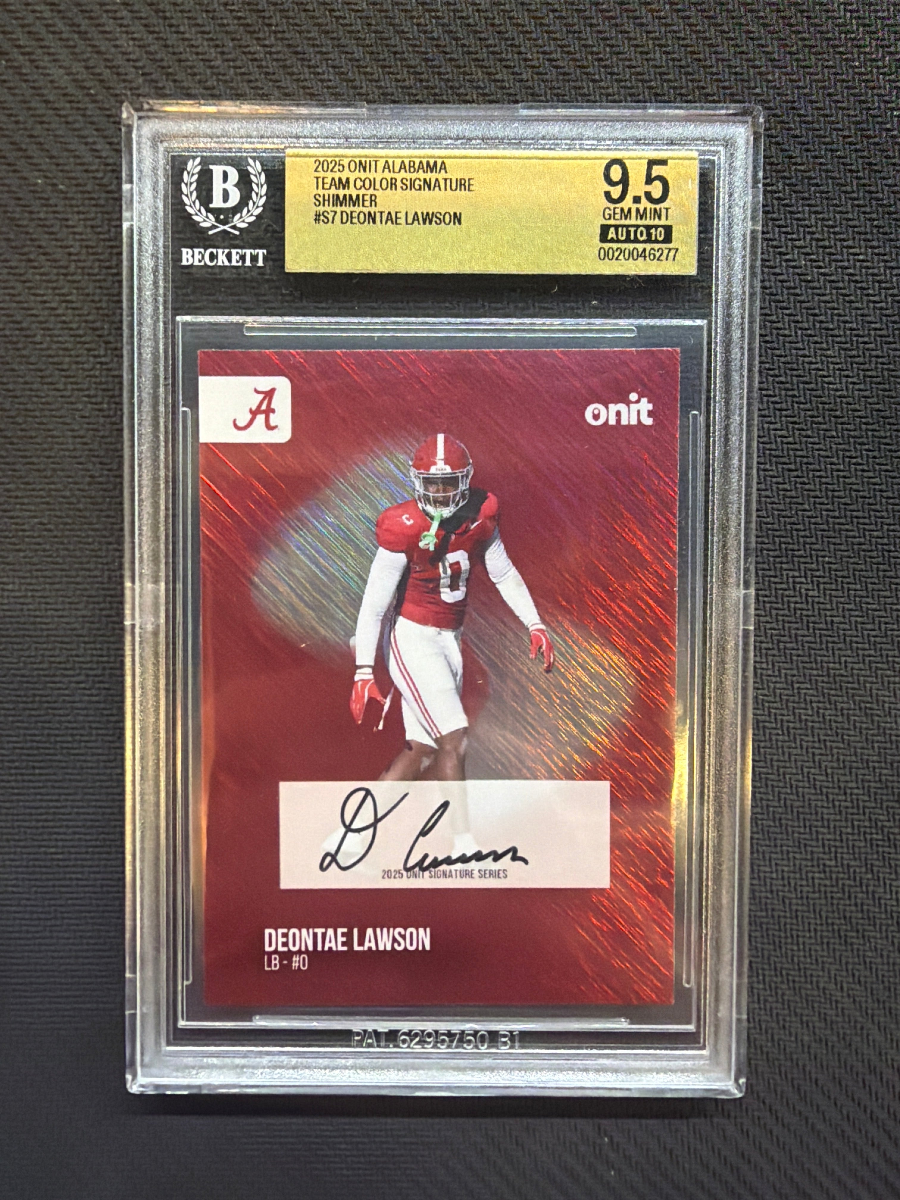 2025 Onit Alabama Deontae Lawson Shimmer Auto BGS 9.5 Alabama
