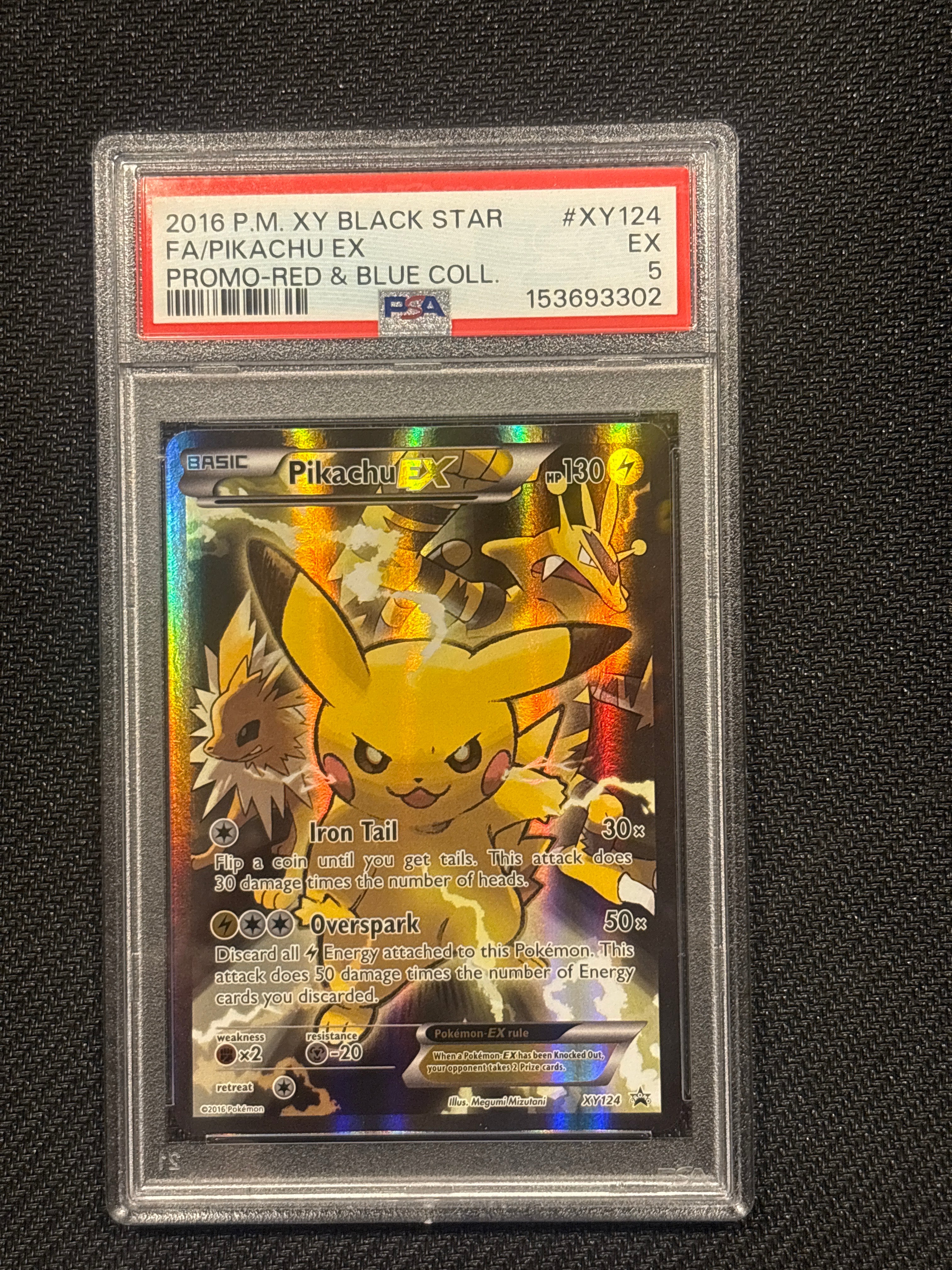 2016 Pokemon Pikachu EX XY124 Promo PSA 5