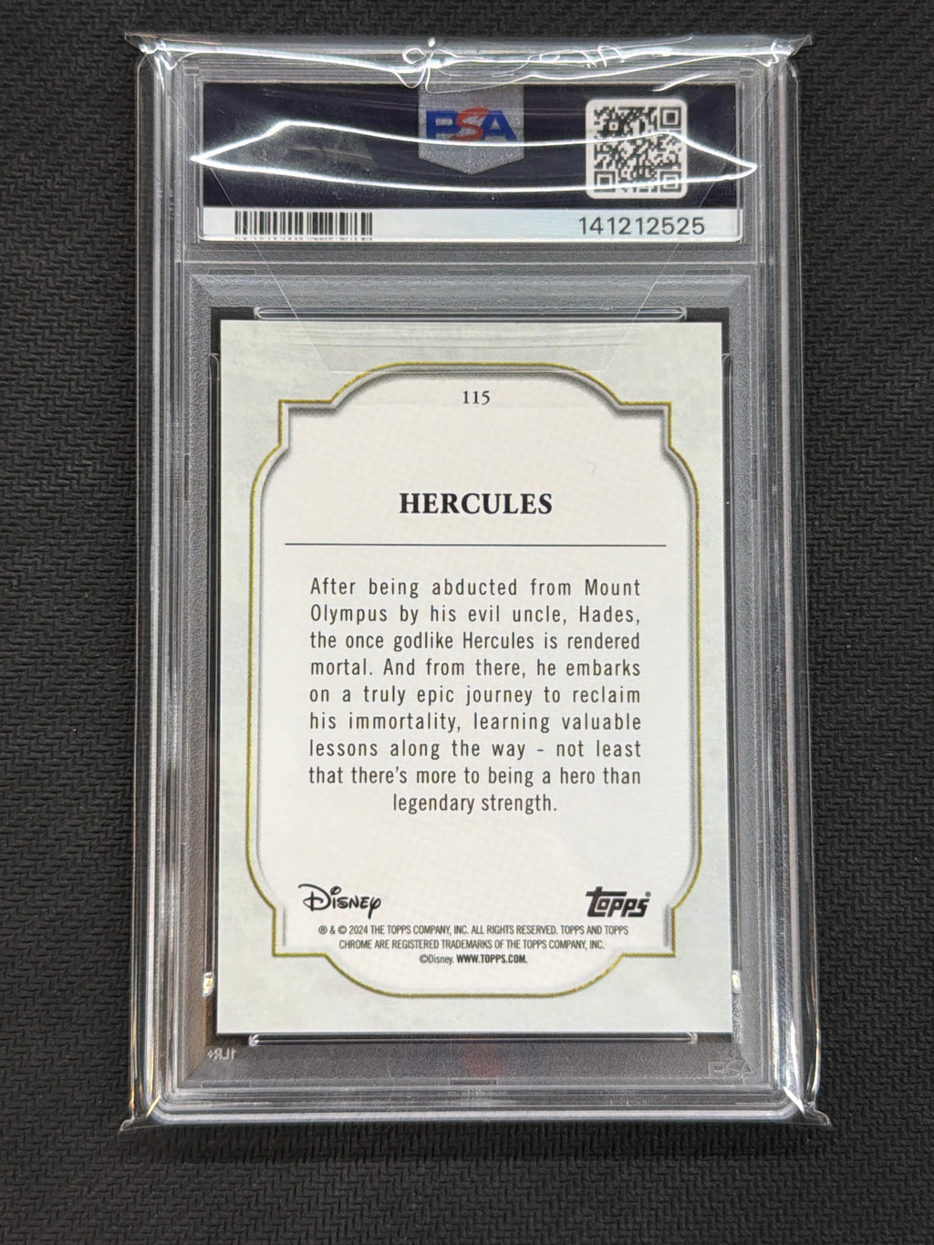 2024 Topps Chrome Disney Sapphire Hercules #115 PSA 9 525