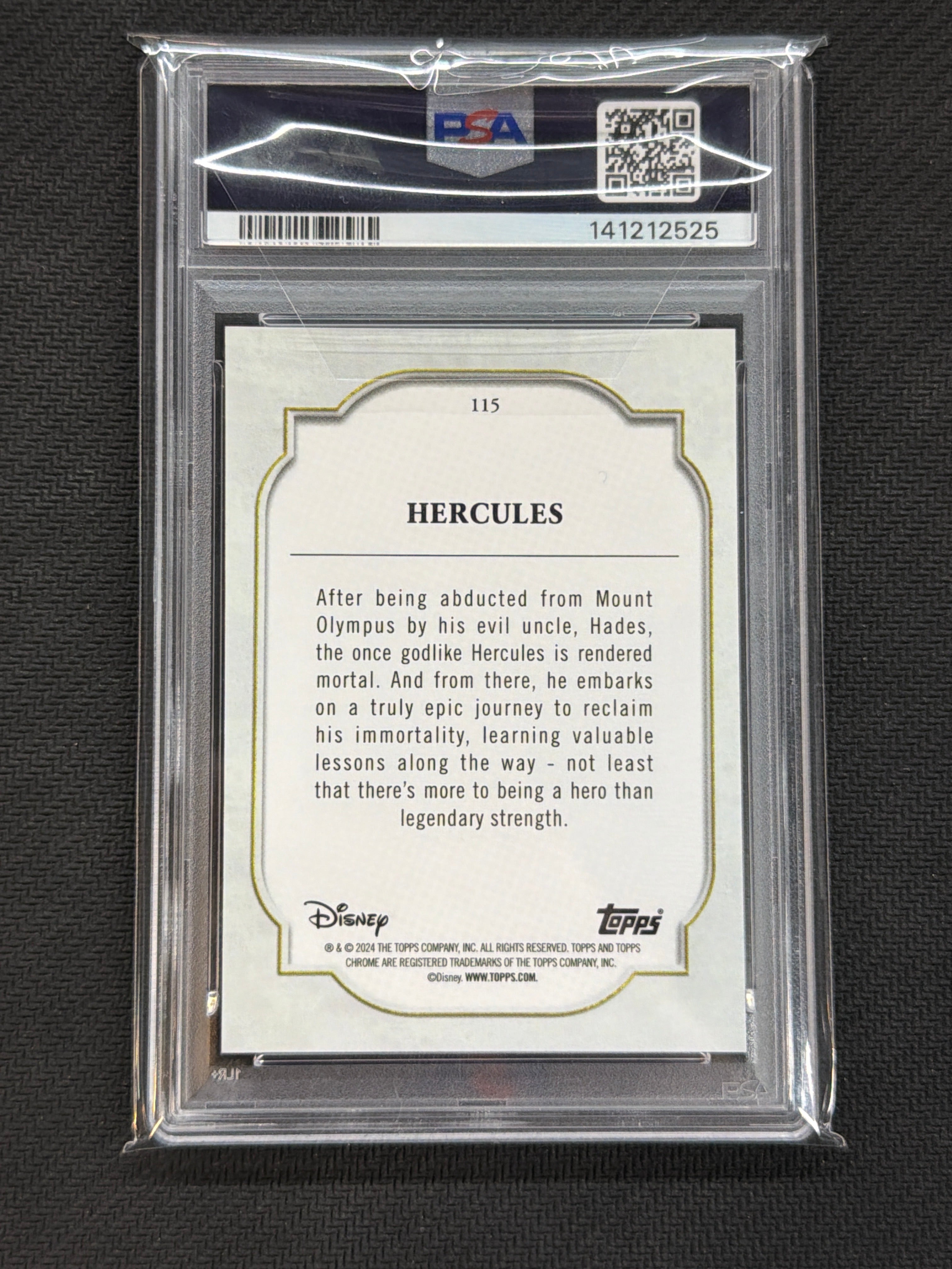 2024 Topps Chrome Disney Sapphire Hercules #115 PSA 9 525