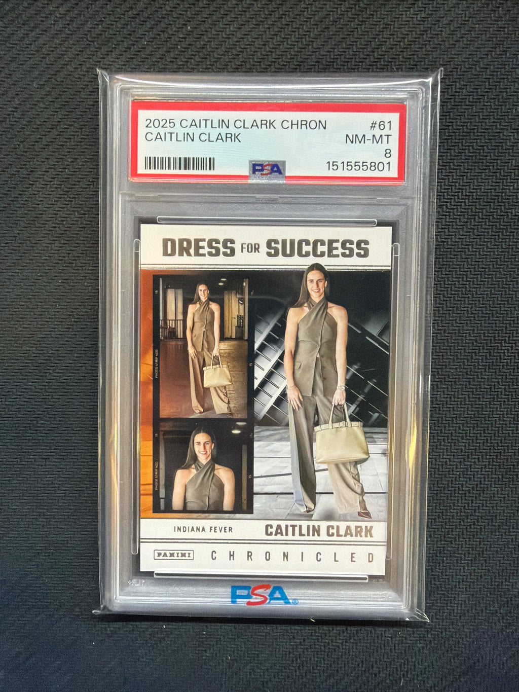 2025 Caitlin Clark Chronicled Caitlin Clark Dress For Success PSA 8 801