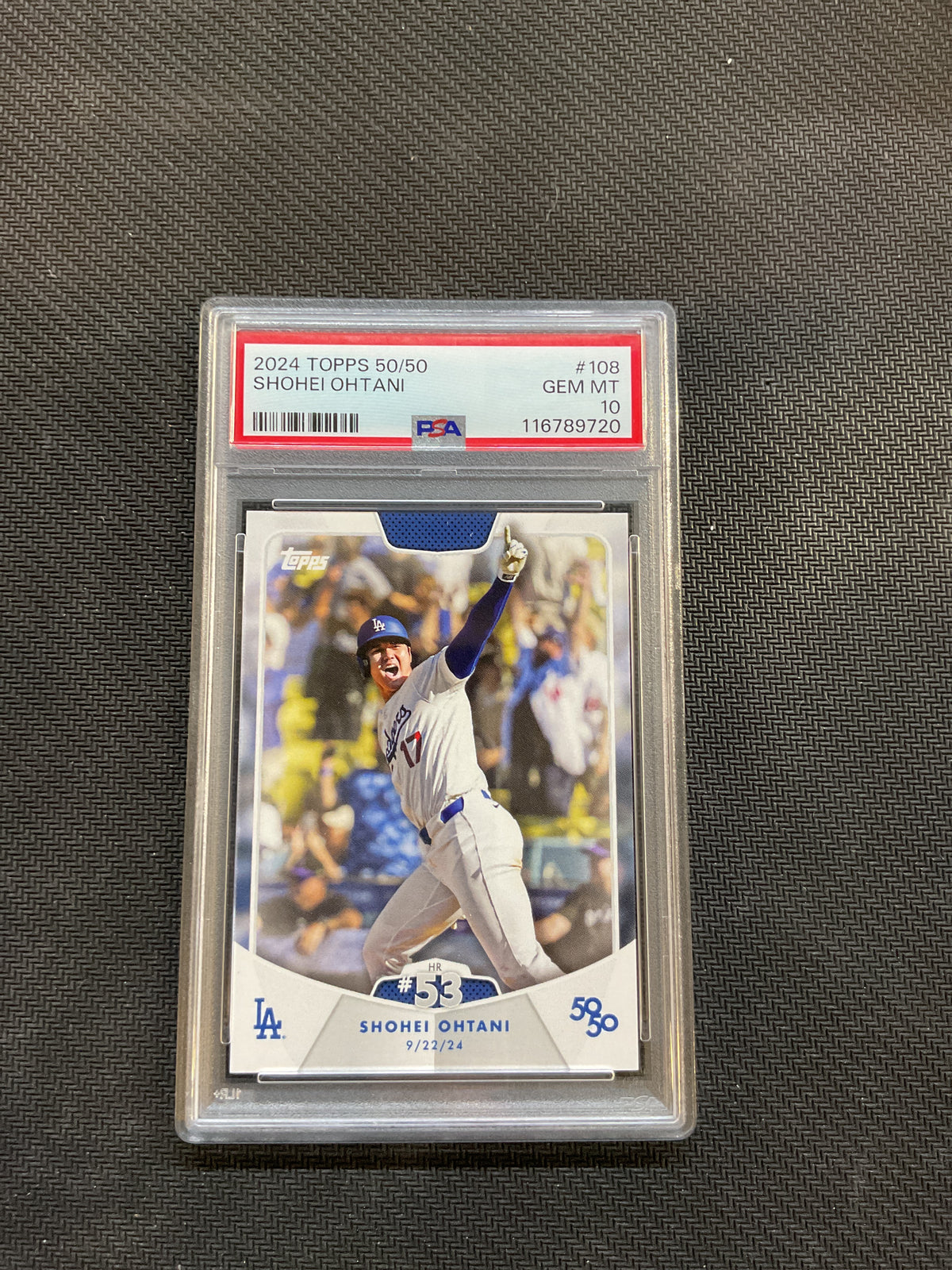 2024 Topps 50/50 Shohei Ohtani HR #53 PSA 10 Dodgers