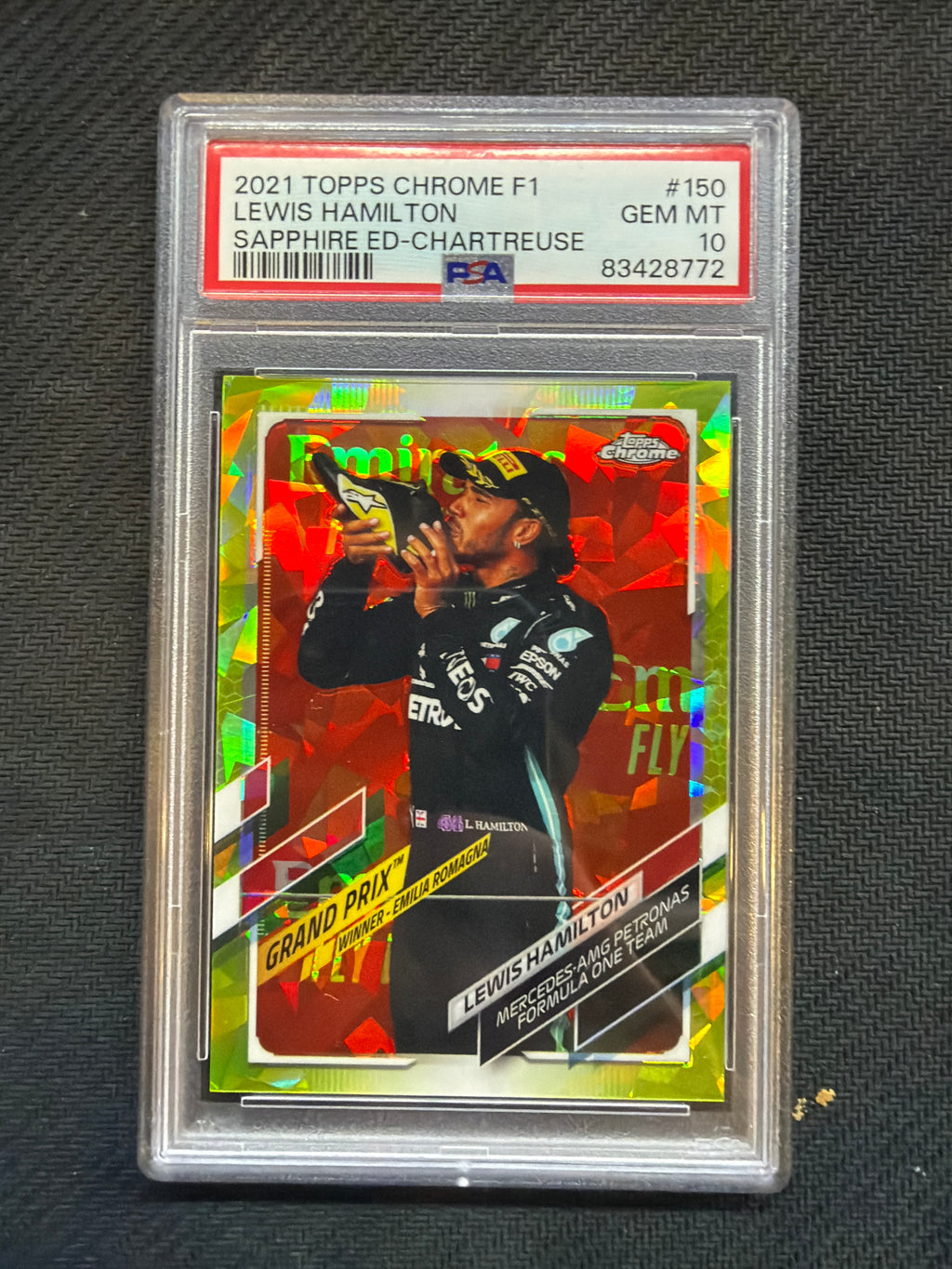 2021 Topps Chrome F1 Lewis Hamilton Chartreuse /199 PSA 10 772