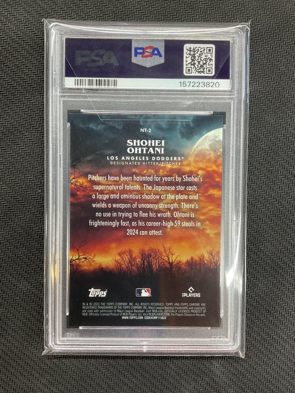2025 Topps Chrome Update Shohei Ohtani Night Terrors PSA 10 820 Dodgers