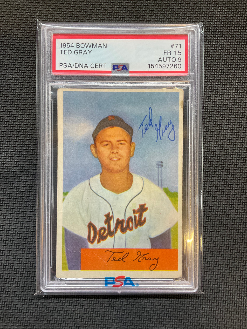 1954 Bowman Ted Grat #71 Auto PSA 1.5 Auto 9 260
