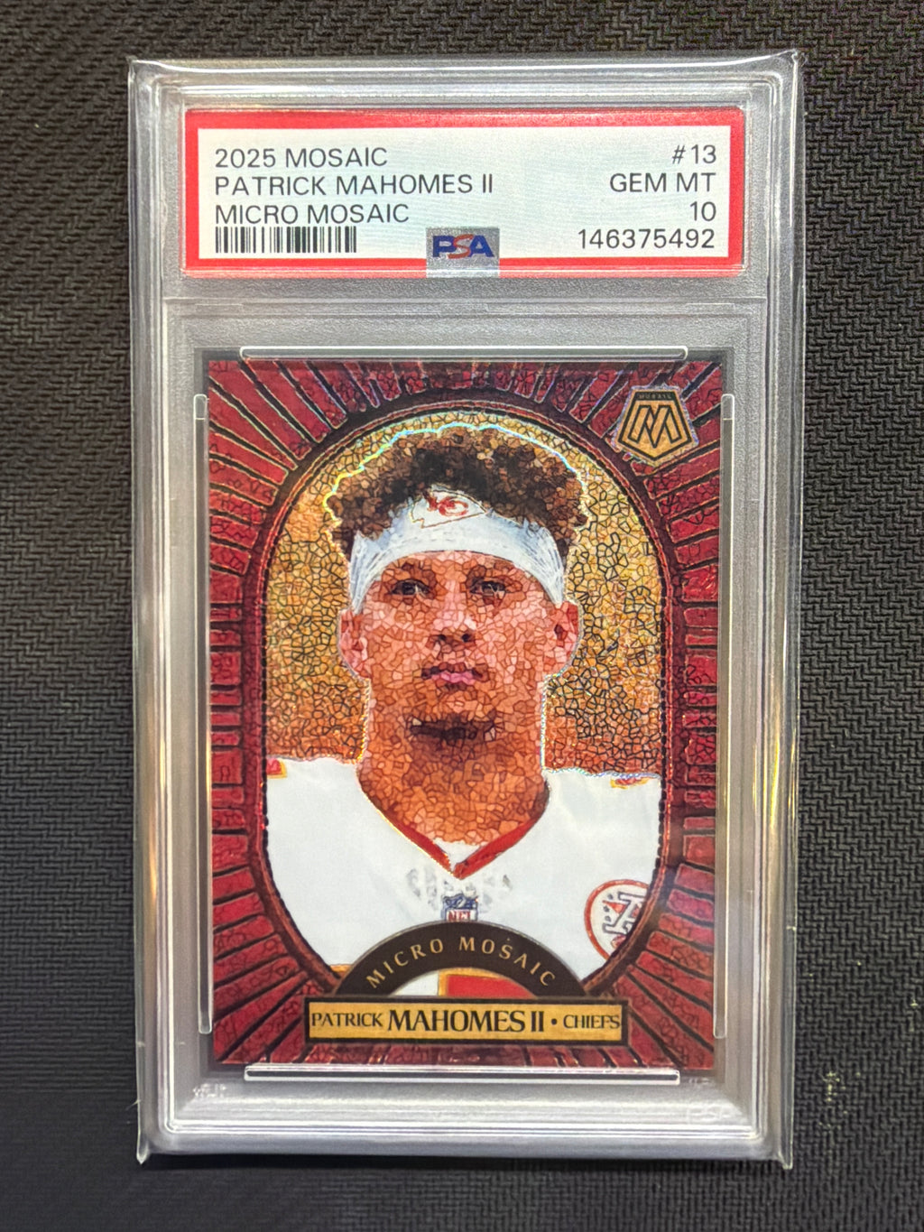 2025 Mosaic Patrick Mahomes II Micro Mosaic #13 PSA 10 Cheifs 492
