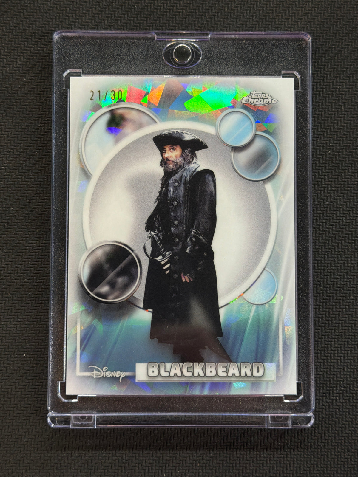 2026 Topps Chrome Disney Sapphire Blackbeard White /30 Pirates