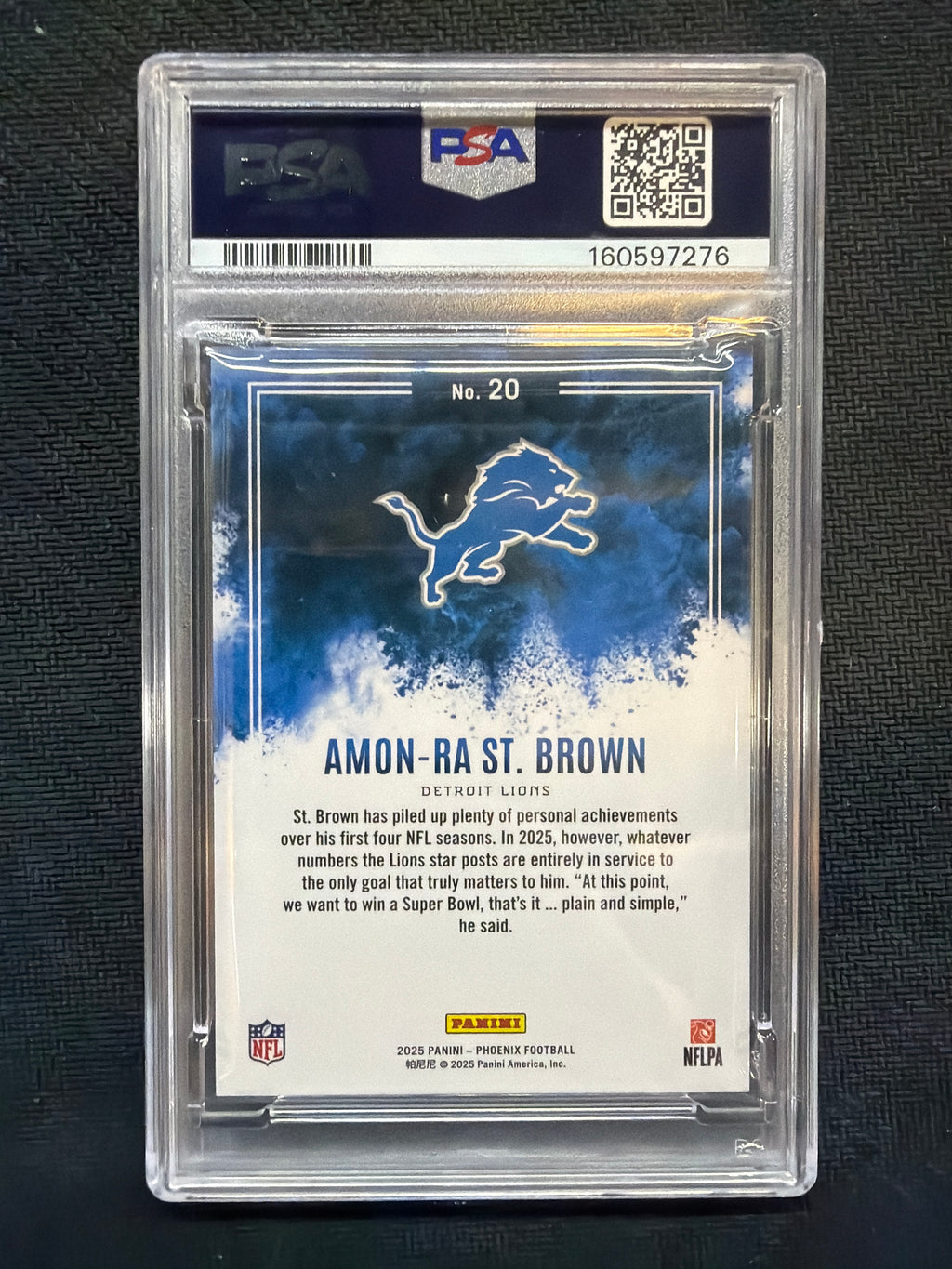 2025 Phoenix Amon-Ra St. Brown Color Blast #20 PSA 10 276