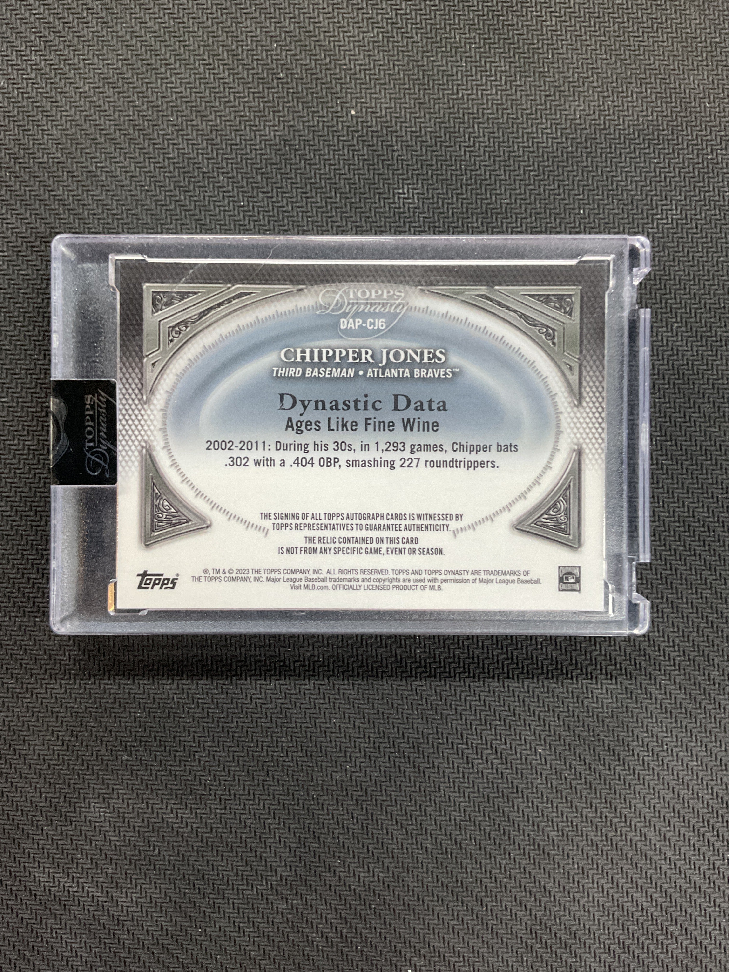 2024 Topps Dynasty Chipper Jones Patch Auto /10 Braves