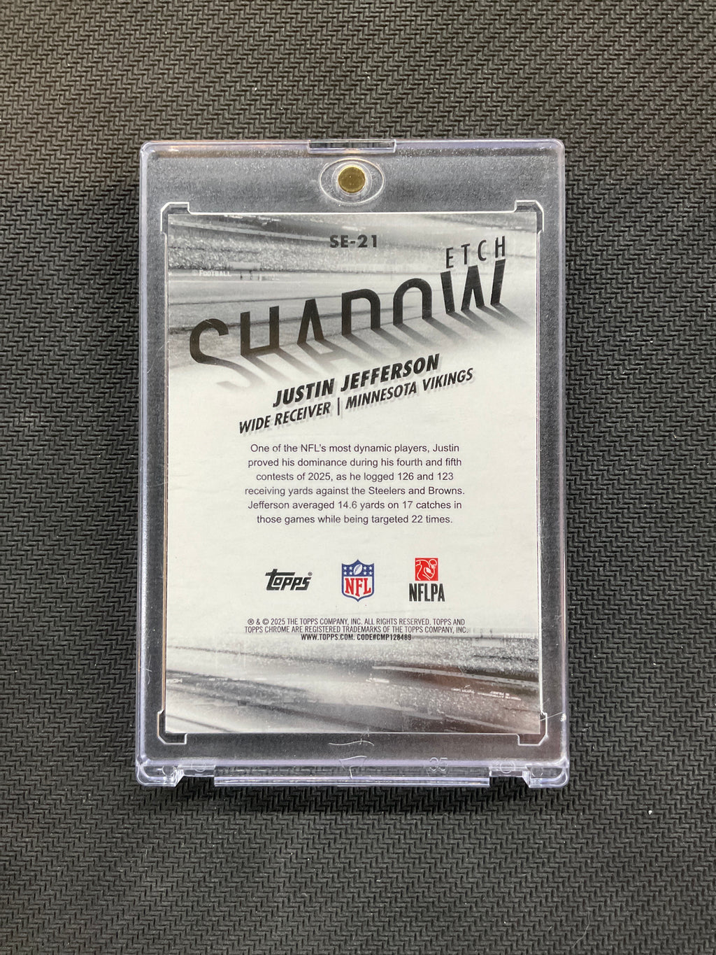 2025 Topps Chrome Justin Jefferson Shadow Etch Case Hit