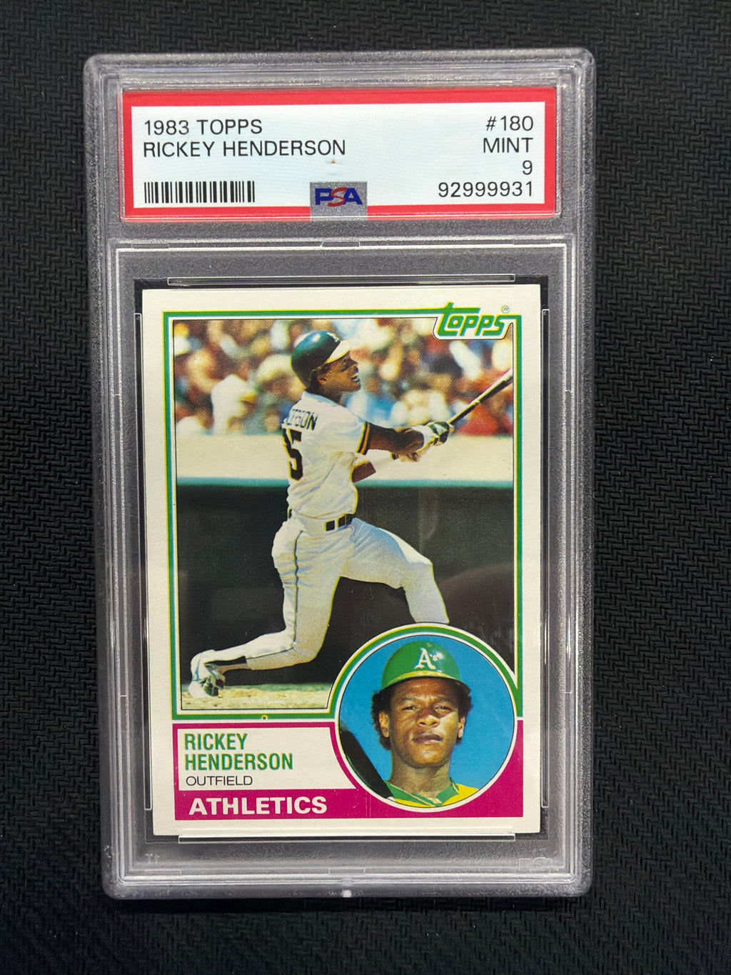1983 Topps Rickey Henderson PSA 9 Athletics