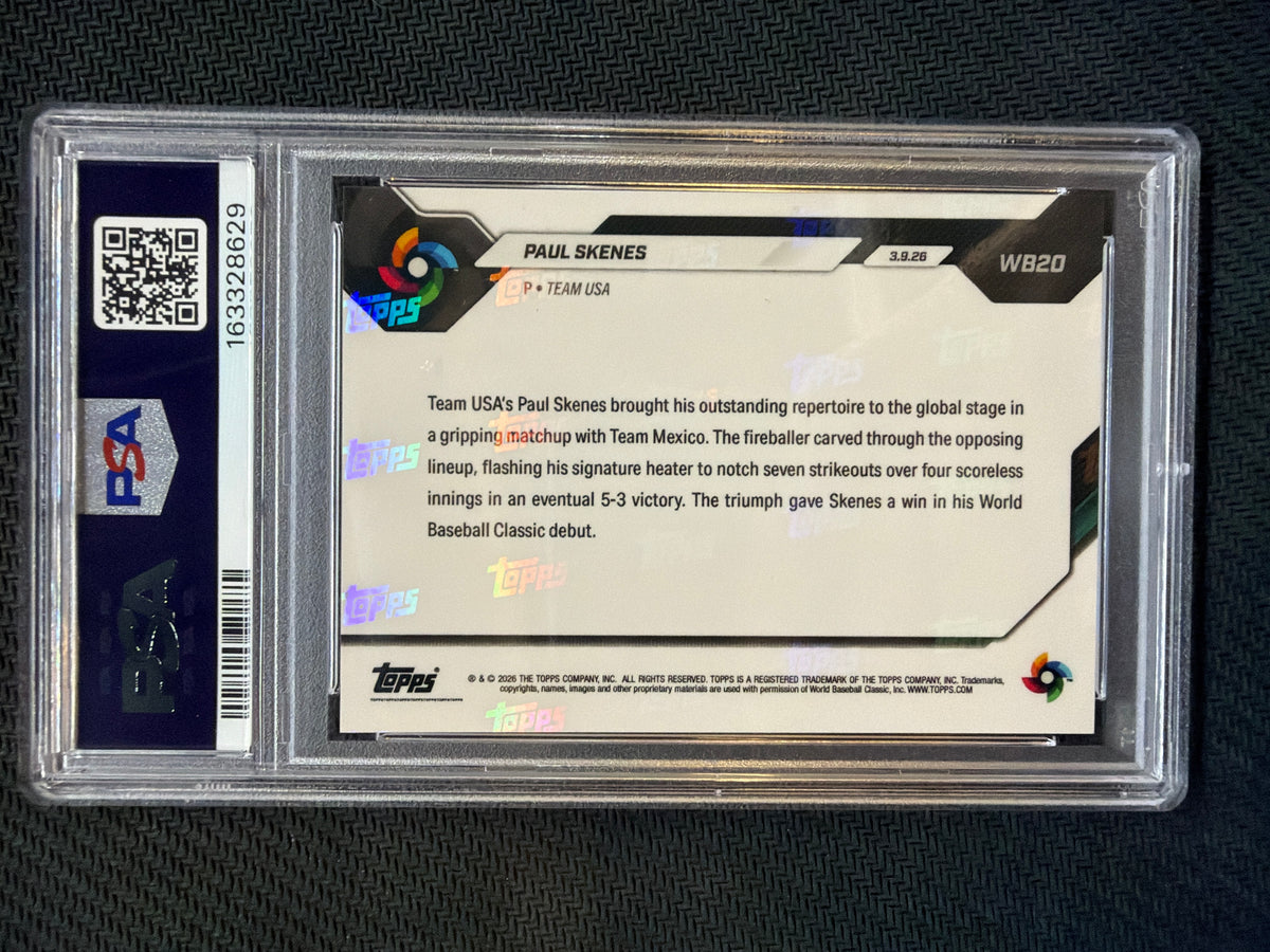 2026 Topps Now WBC Paul Skenes Gold Foil /50 #WB20 PSA 9