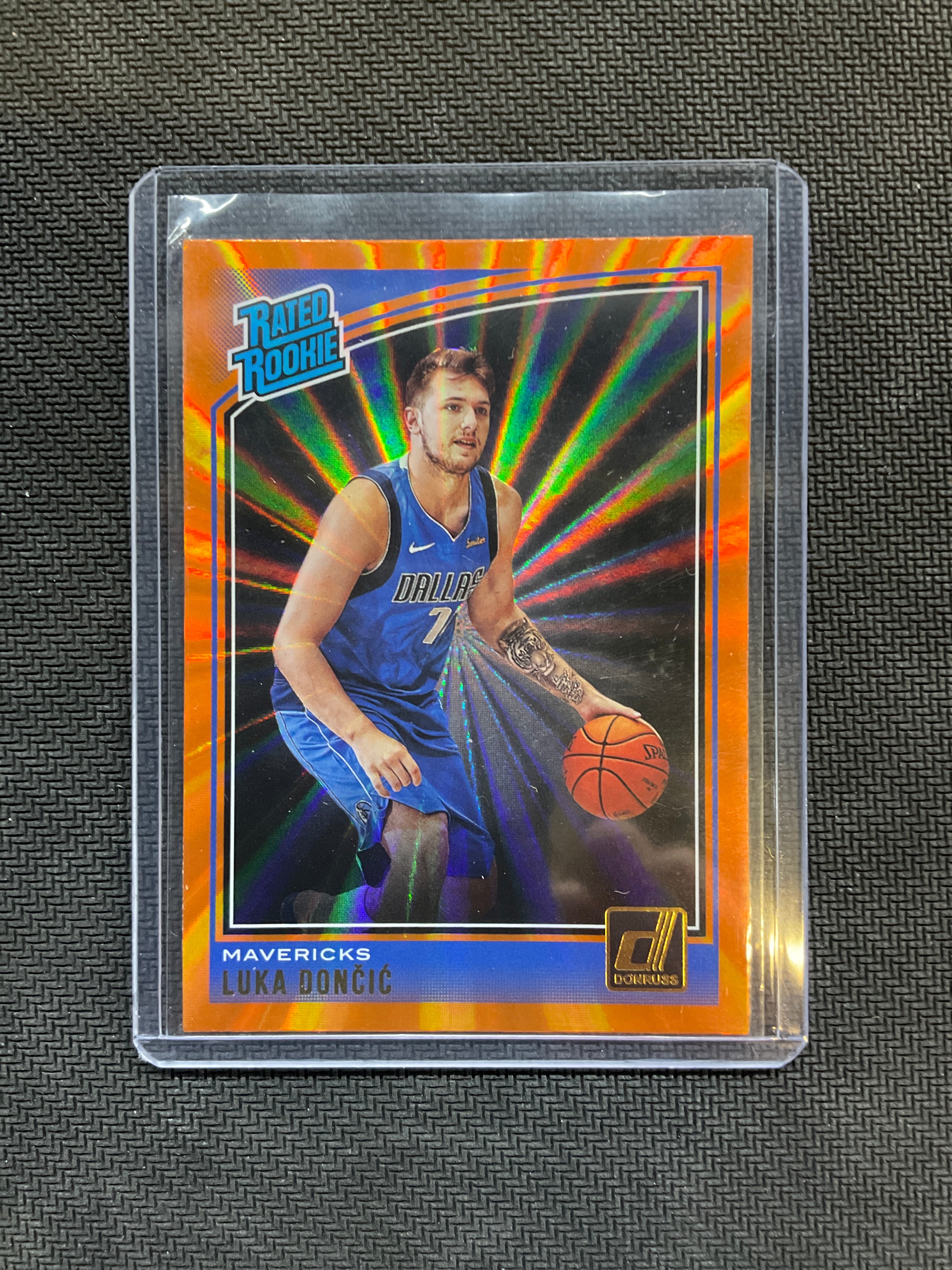 2018 Panini Donruss Luka Doncic Rated Rookie Orange Laser #177