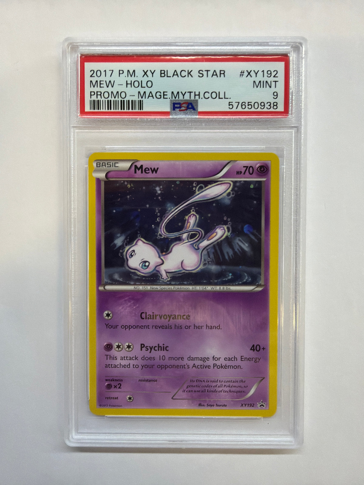 2017 Mew Holo XY192 PSA 9
