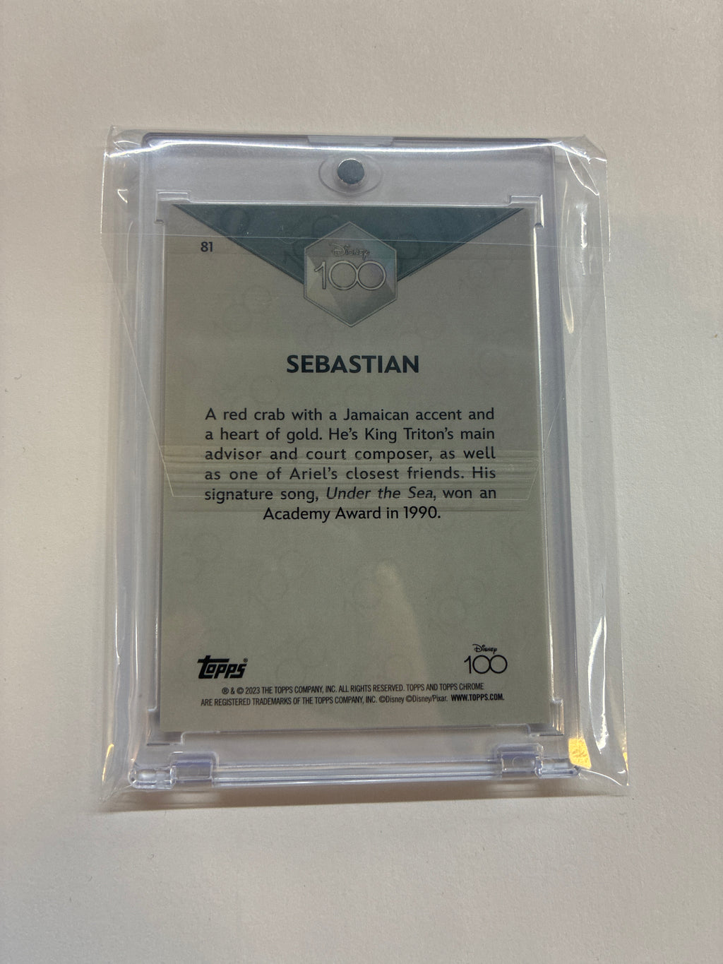 2023 Topps Chrome Disney 100 Sebastian Pink Refractor /399
