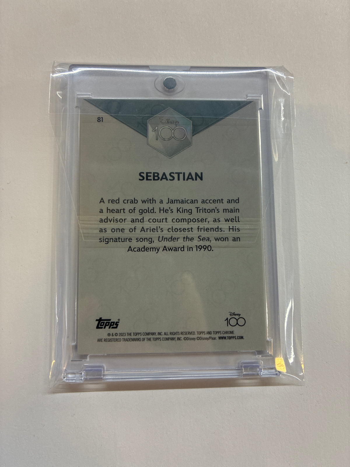 2023 Topps Chrome Disney 100 Sebastian Pink Refractor /399