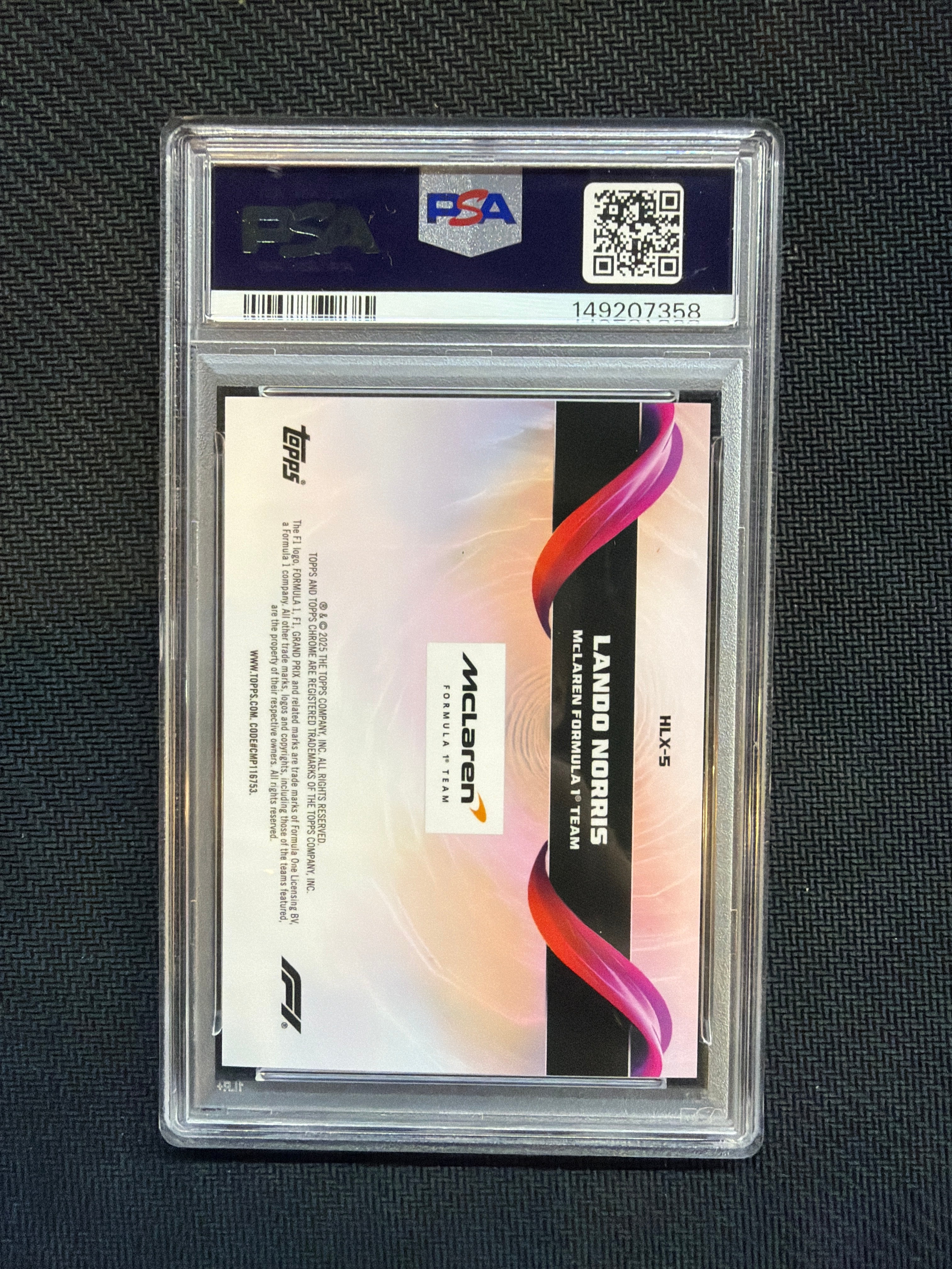 2025 Topps Chrome F1 Lando Norris Helix PSA 10 Mclaren