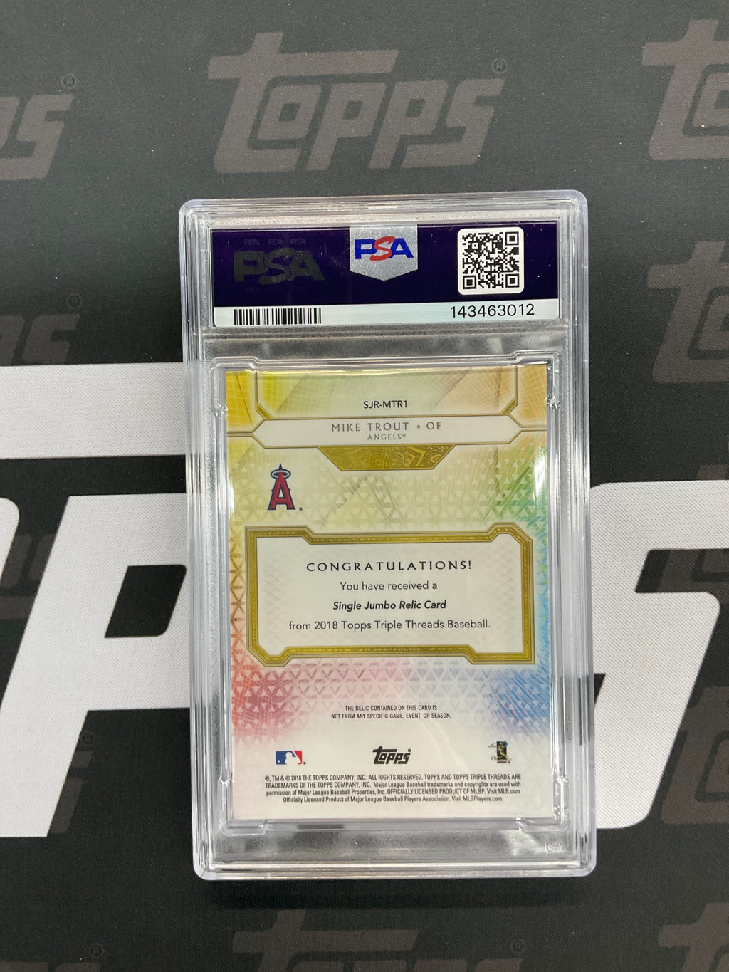 2018 Topps Triple Threads Mike Trout Patch /36 PSA 9