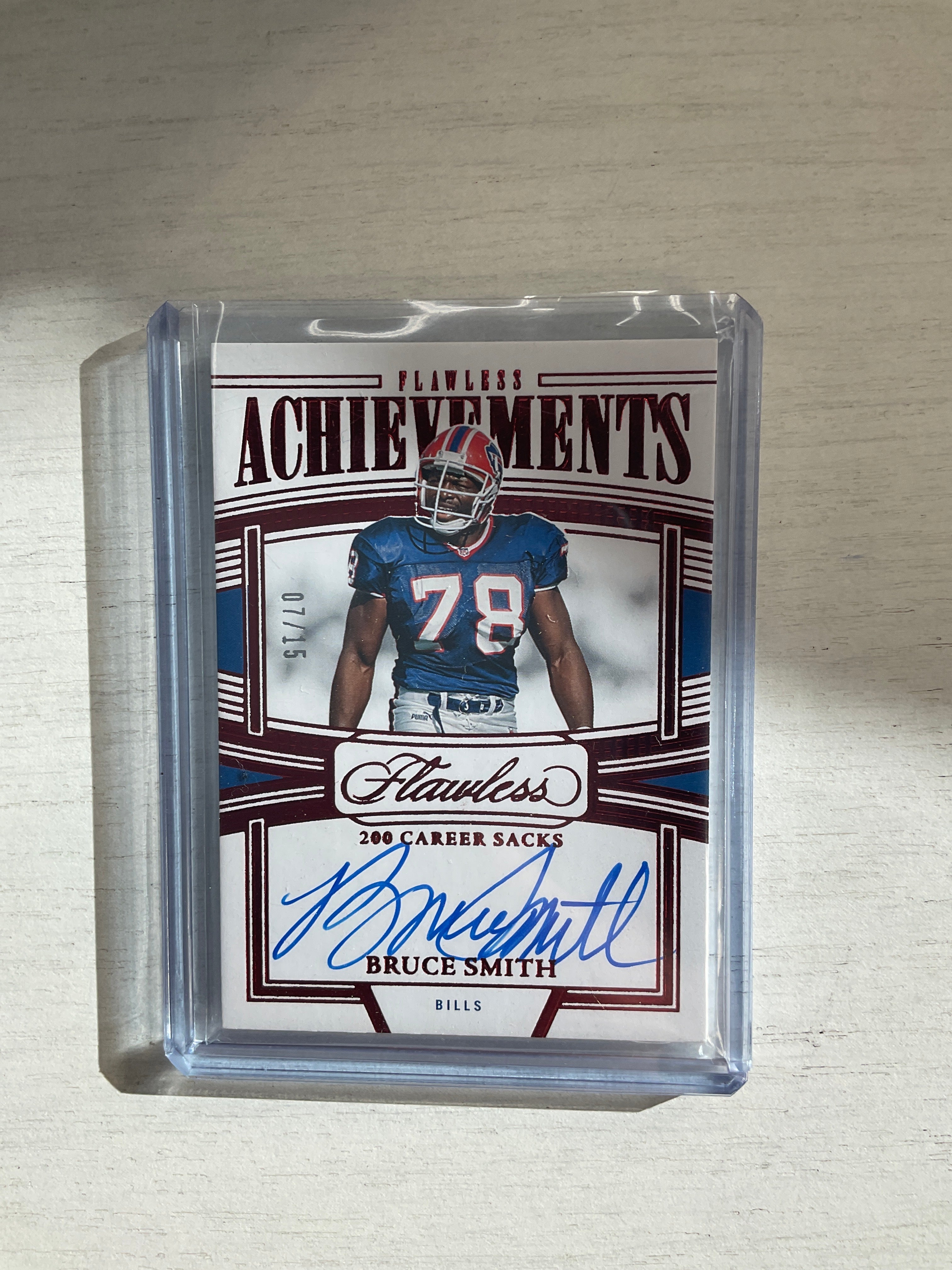2023 Flawless Bruce Smith Achievements Red Auto /15
