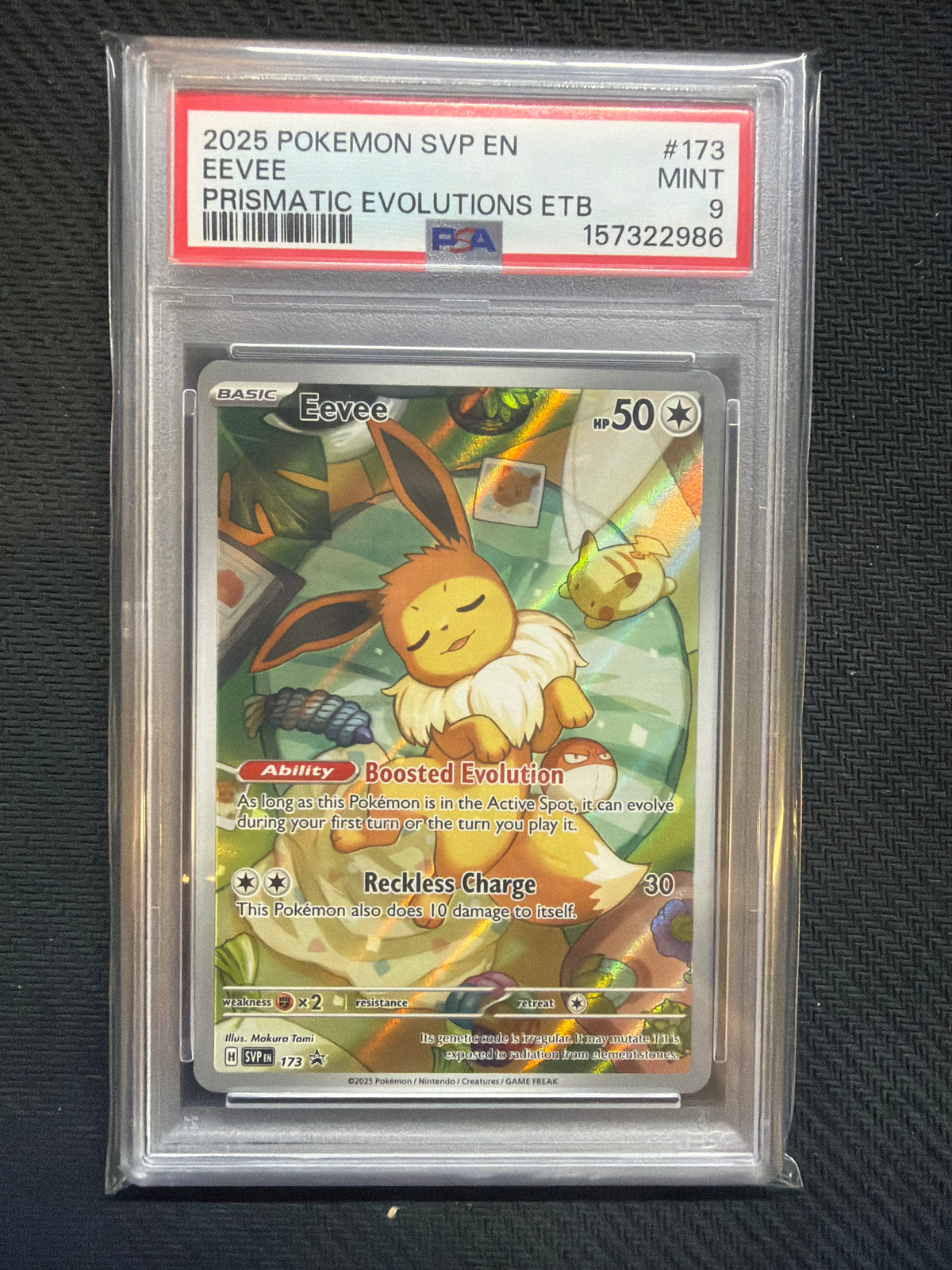 2025 Pokemn Prismatic Evolutions Promo Eevee 173 PSA 9