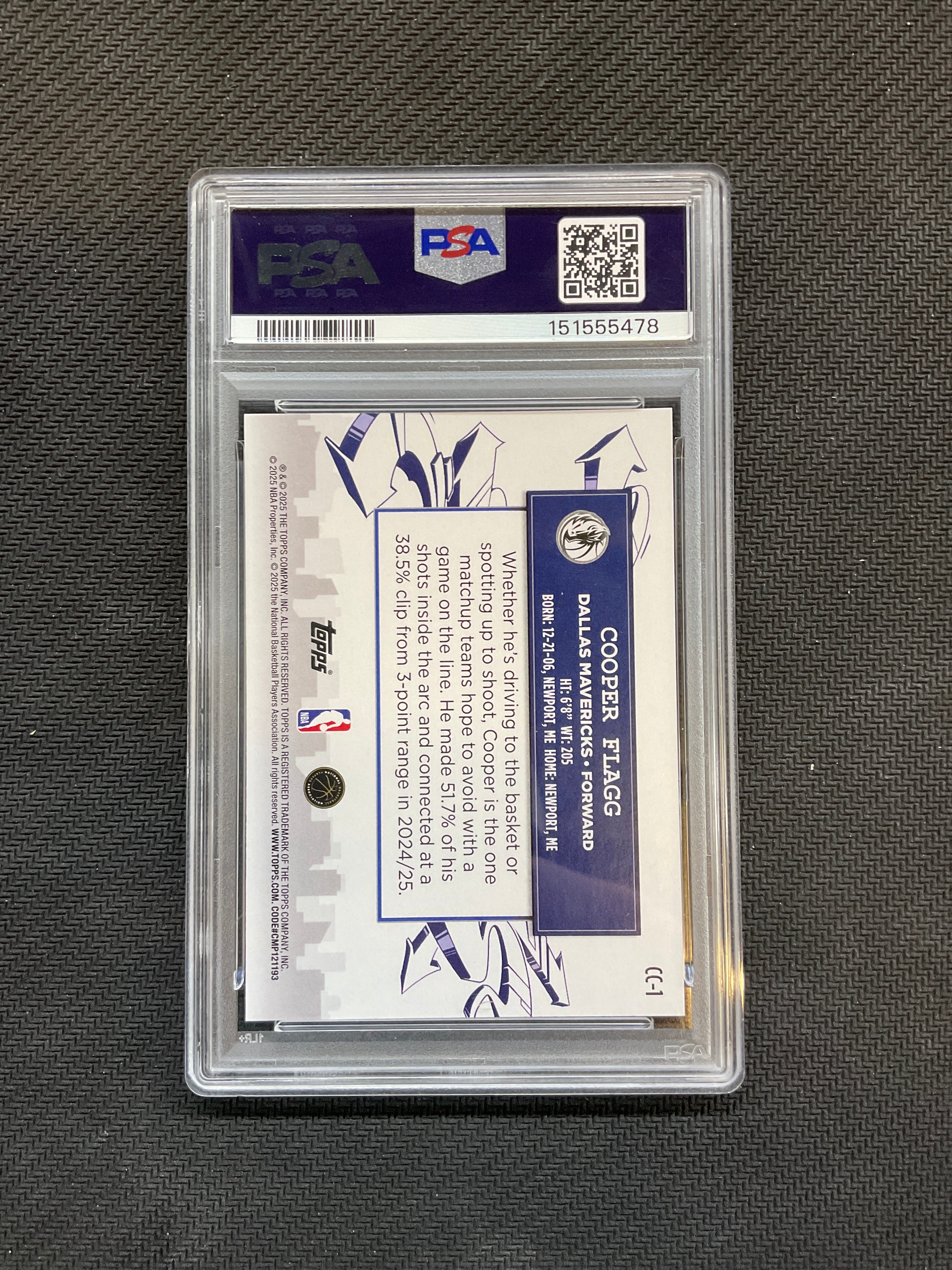 2025/26 Topps Cooper Flagg Clutch City PSA 8 478