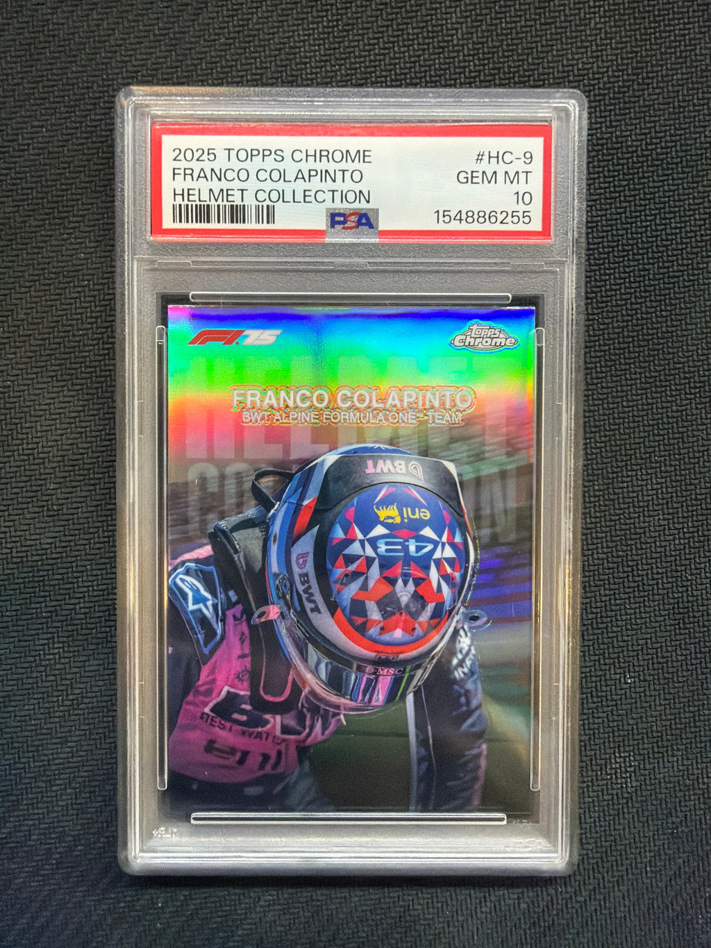 2025 Topps Chrome F1 Franco Colapinto Helmet Collection PSA 10
