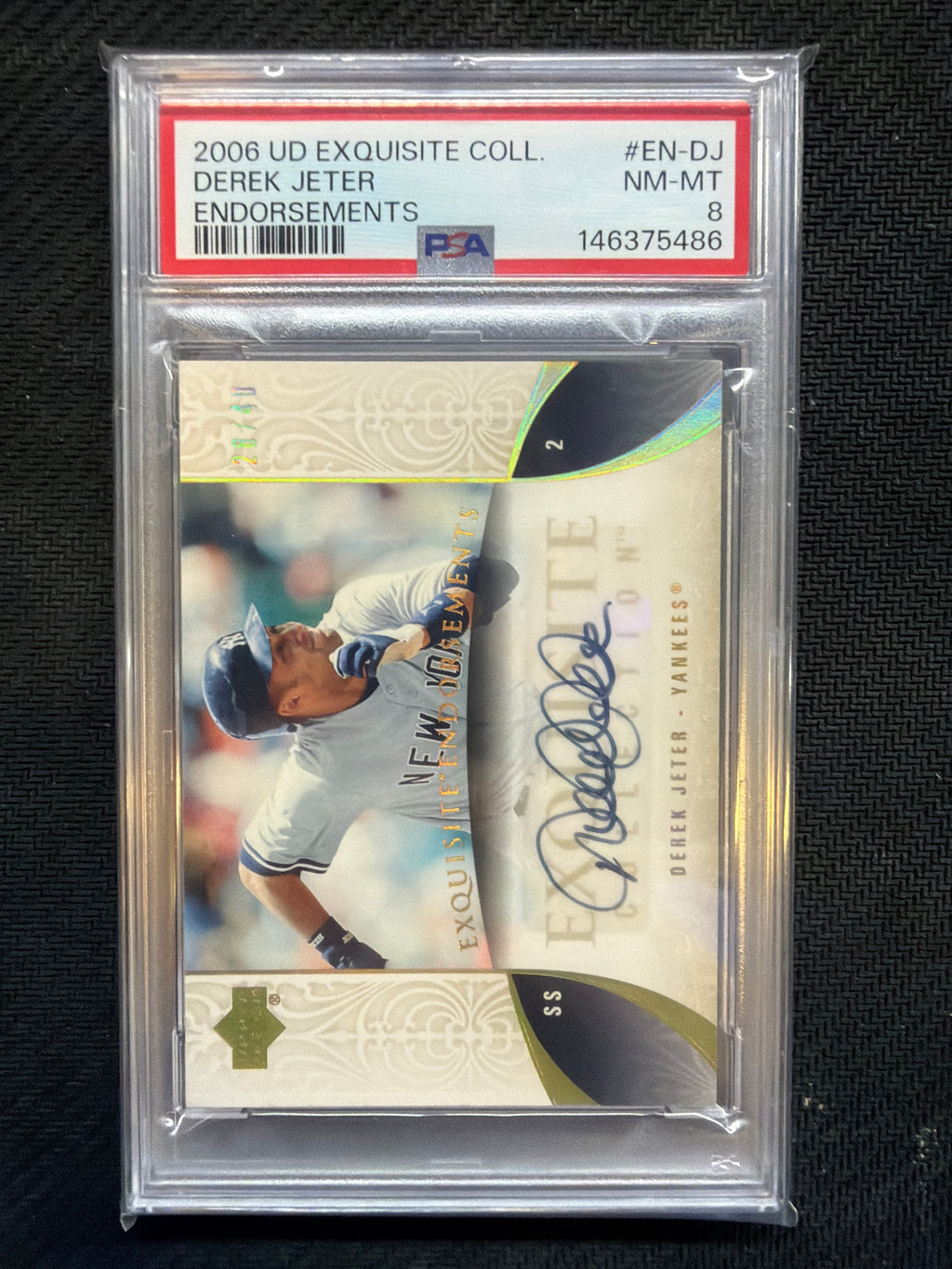 2006 Upper Deck Exquisite Derek Jeter Endorsements Auto /40 PSA 8 Yankees 486