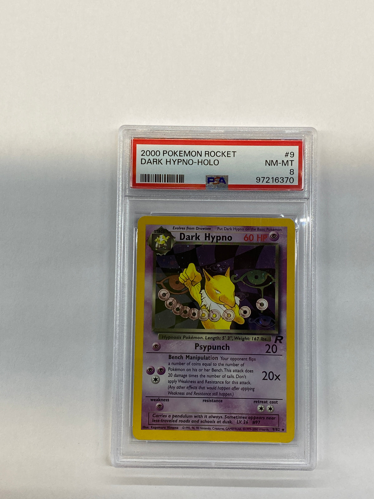 2000 Pokemon Rocket Dark Hypno Holo 9 PSA 8