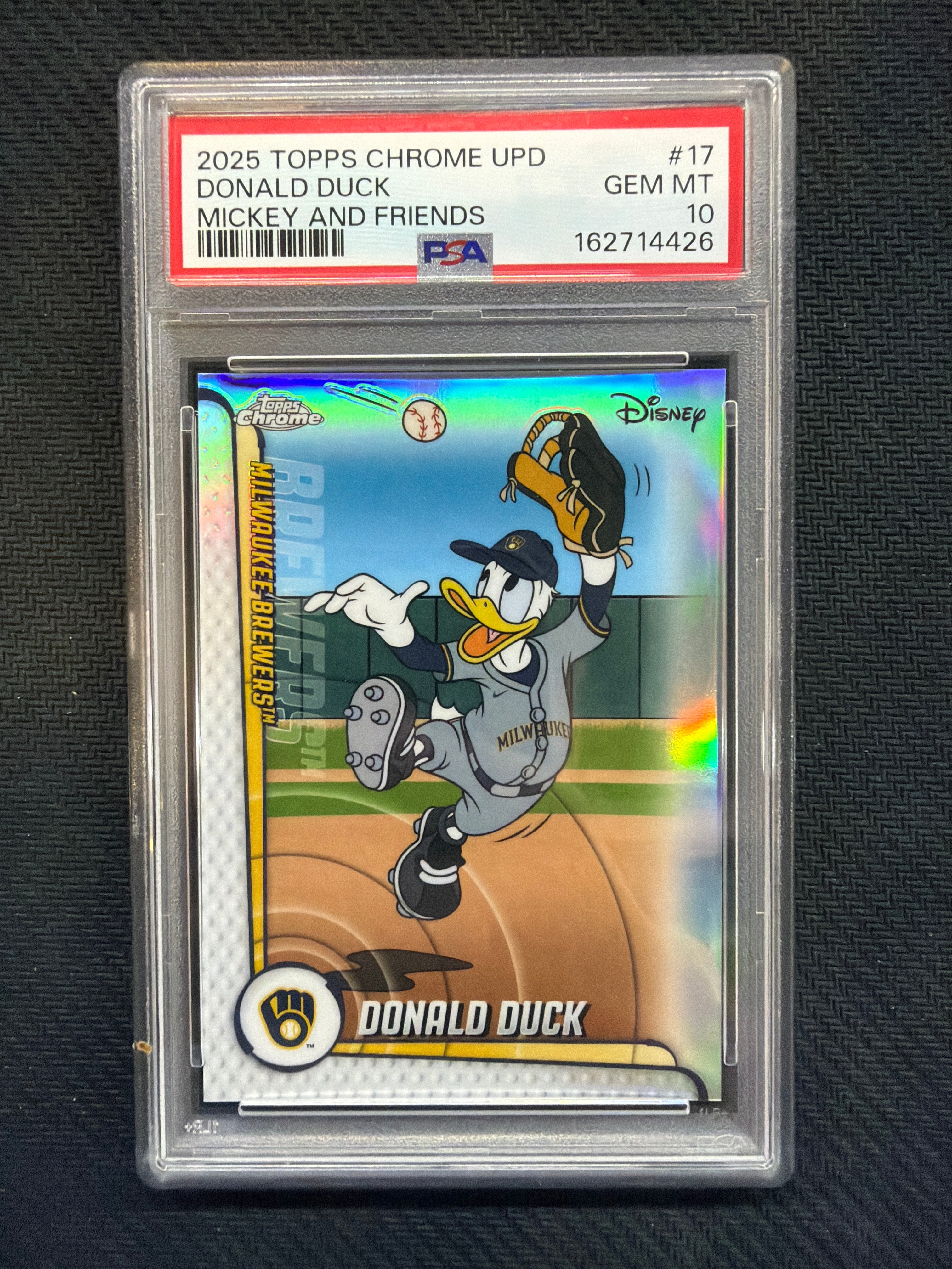 2025 Topps Chrome Update Donald Duck Mickey And Friends PSA 10 Brewers 426